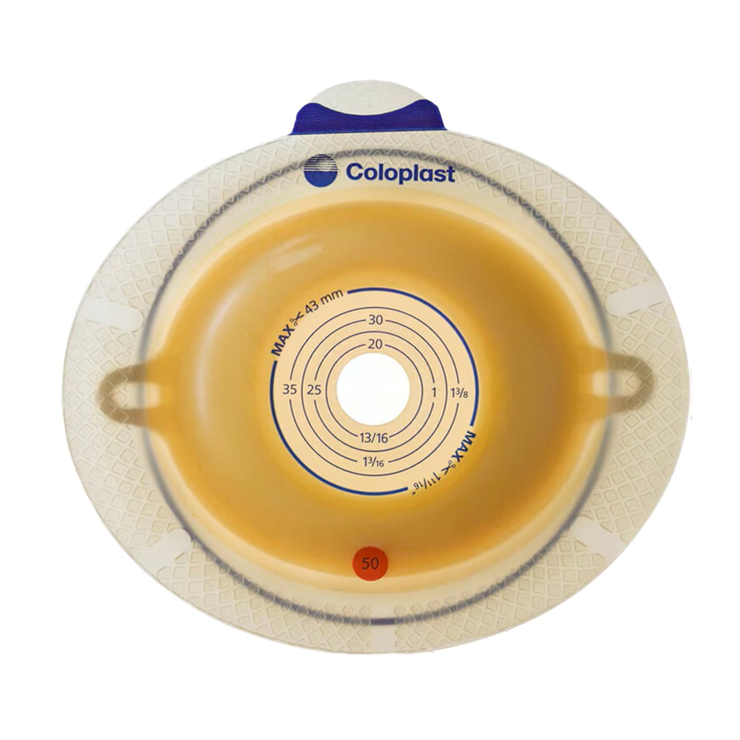 SenSura® Flex Xpro Ostomy Barrier Trim to Fit, Extended Wear Double Layer Adhesive 50 mm Flange Red Code System 5/8 to 1-5/16 Inch Opening (734868_BX)