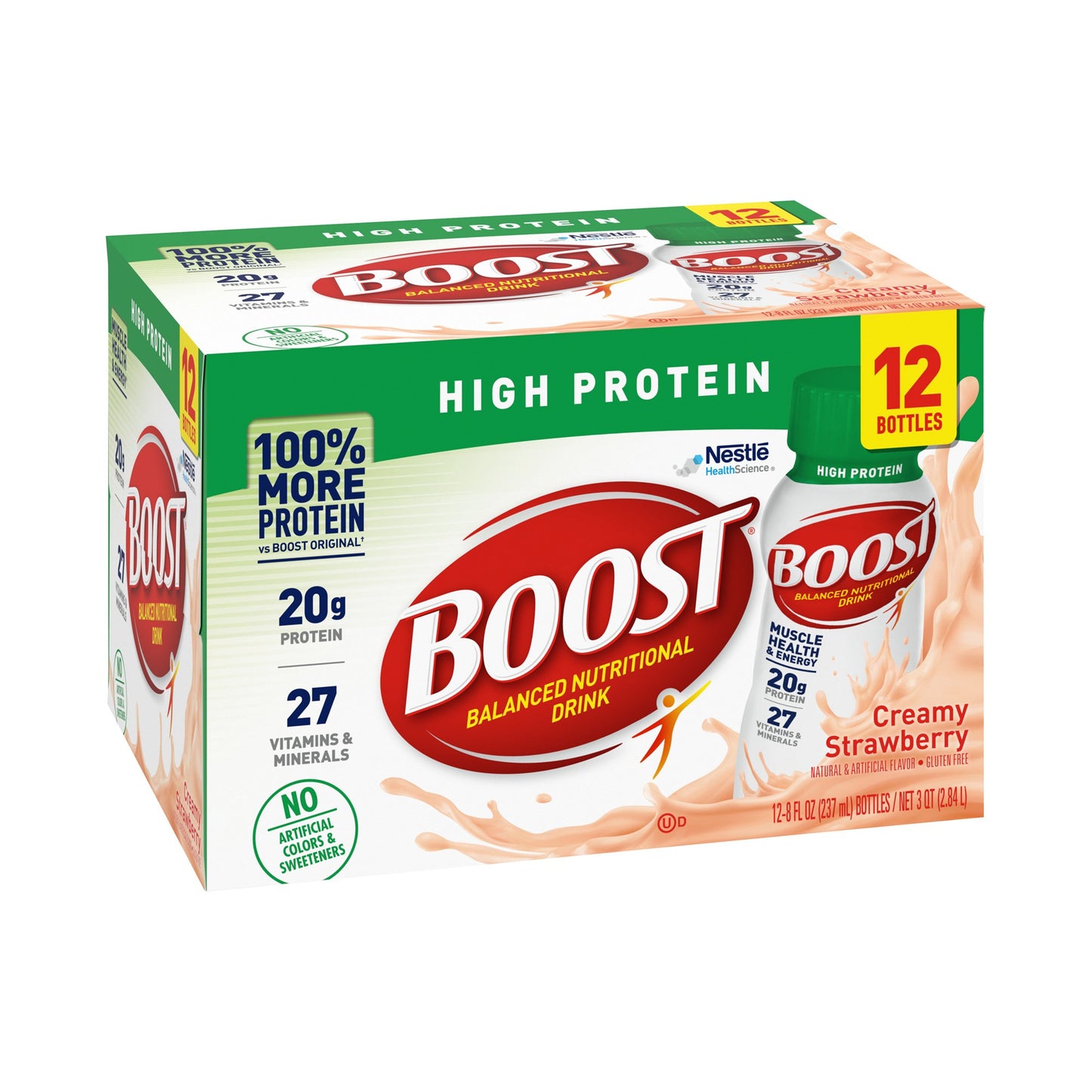 Boost® High Protein Oral Supplement Creamy Strawberry Flavor Liquid 8 oz. Bottle (1104870_CS)