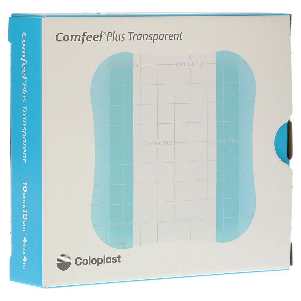 Comfeel® Plus Transparent Thin Thin Hydrocolloid Dressing Film Backing 4 X 4 Inch Square Hydrocolloid / Sodium Carboxymethylcellulose (CMC) / Film (1124401_BX)