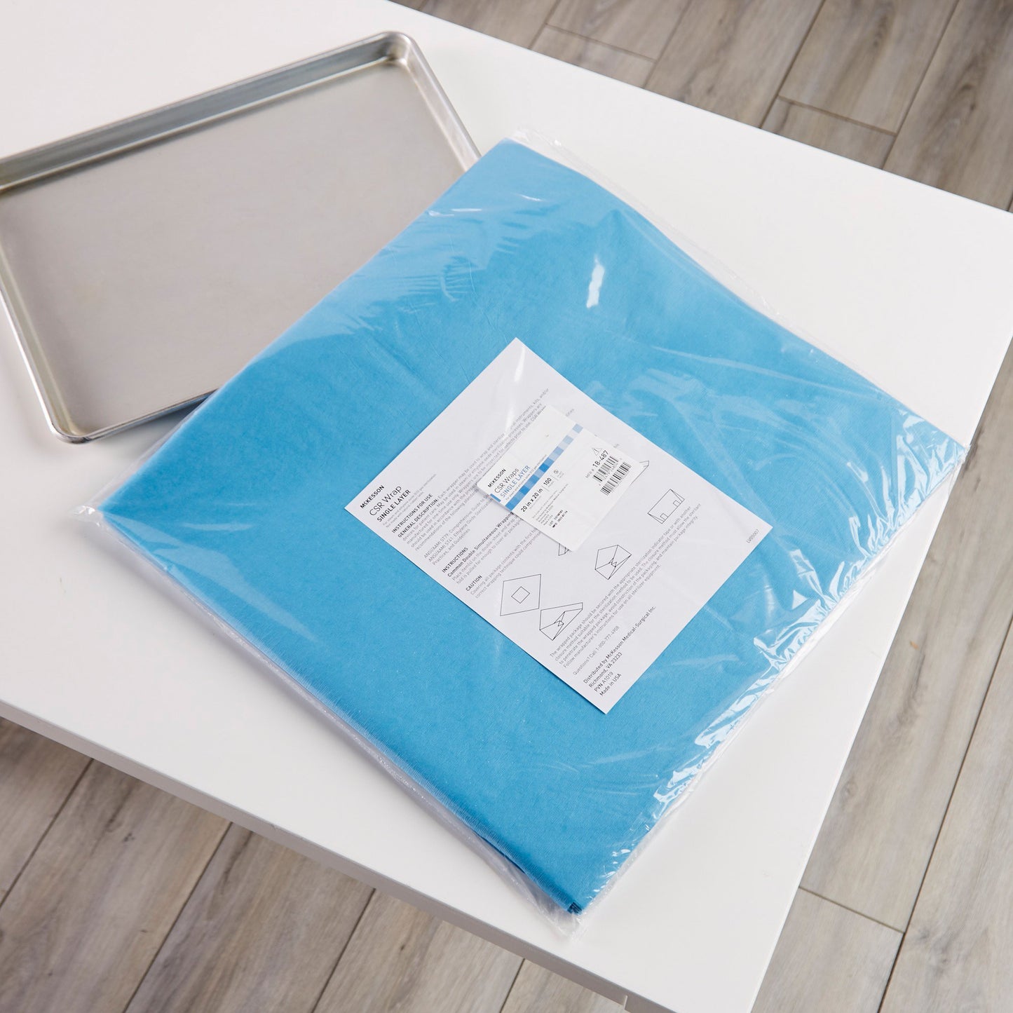 McKesson Sterilization Wrap Blue 20 X 20 Inch Single Layer Cellulose Steam / EO Gas (1156125_BX)