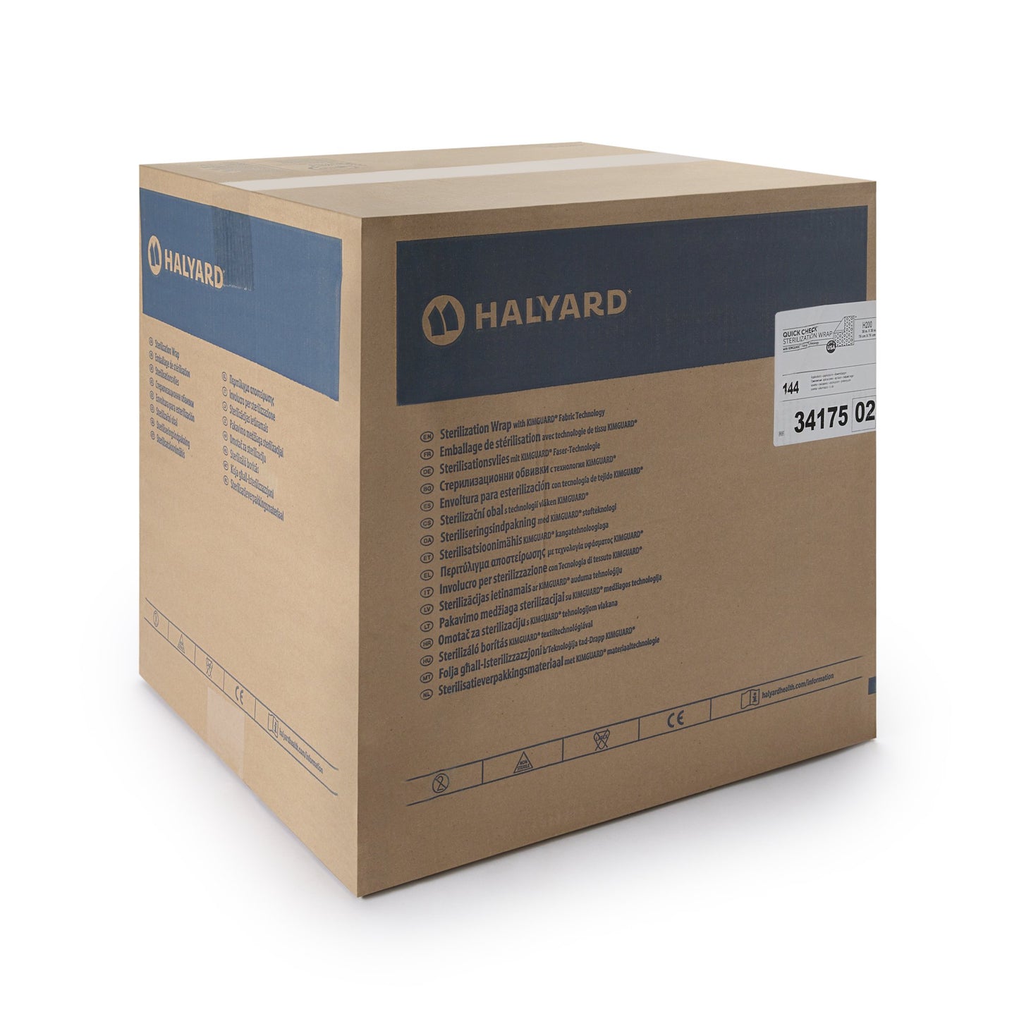 QUICK CHECK* H200 Sterilization Wrap White / Blue 30 X 30 Inch Dual Layer SMS Polypropylene Steam / EO Gas / Hydrogen Peroxide (825787_BG)