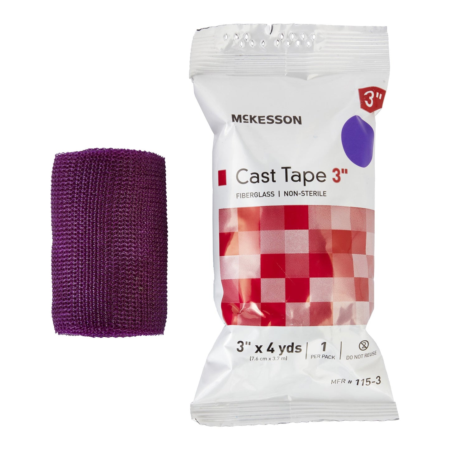 McKesson Cast Tape 3 Inch X 12 Foot Fiberglass Purple (733695_BX)