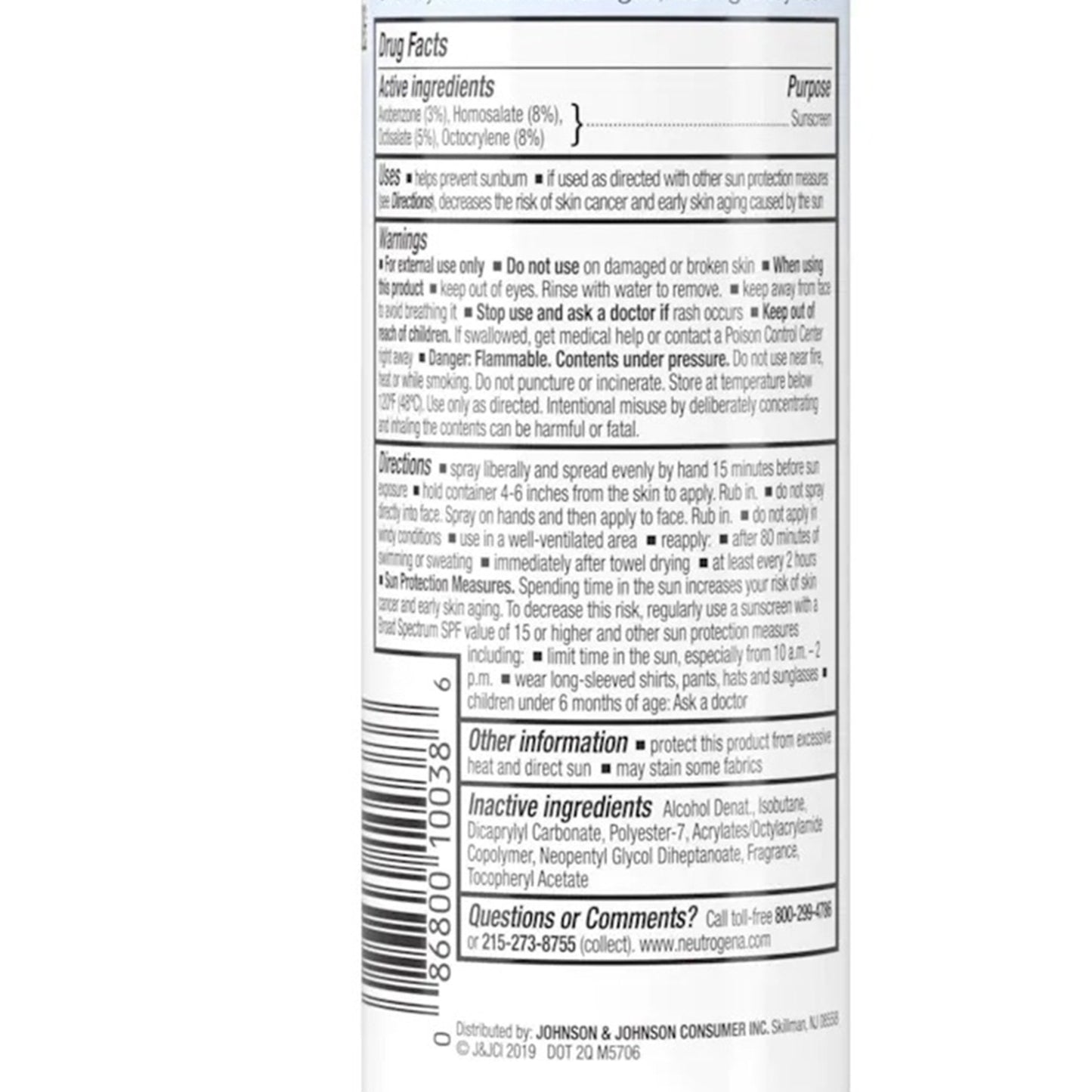 Neutrogena®Ultra Sheer® Body Mist Sunscreen SPF 30 Liquid 5 oz. Can (1193261_EA)