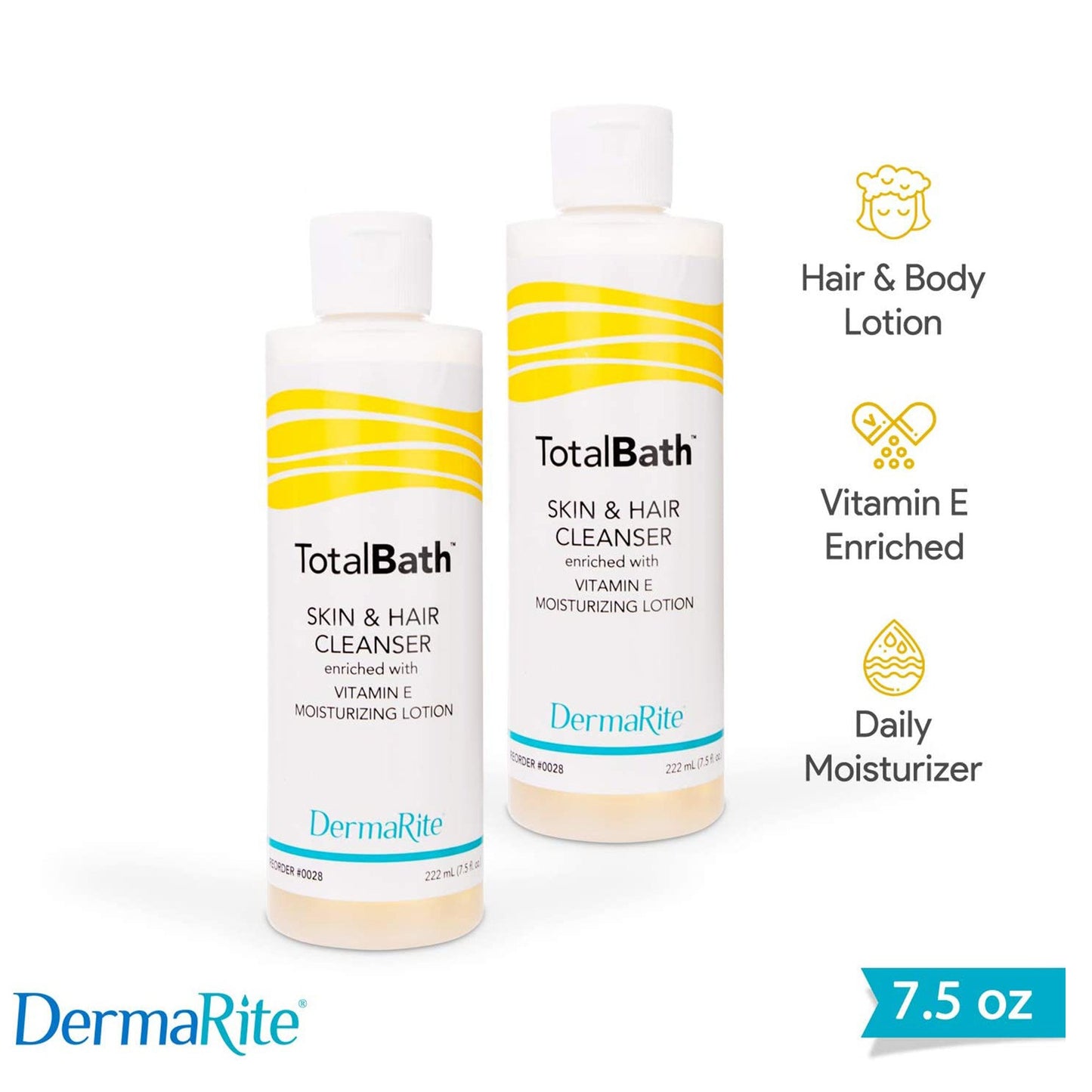 DermaRite® TotalBath® Body Wash Lotion 7.5 oz. Bottle Mild Scent (442541_CS)