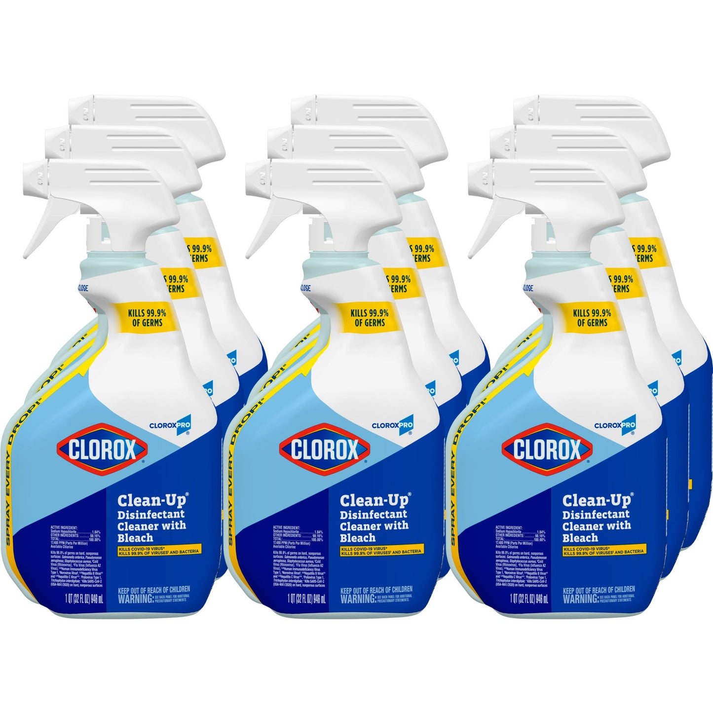 CloroxPro™ Clorox® Clean-Up® with Bleach Surface Disinfectant Cleaner Germicidal Trigger Spray Liquid 32 oz. Bottle Chlorine Scent NonSterile (761441_CS)