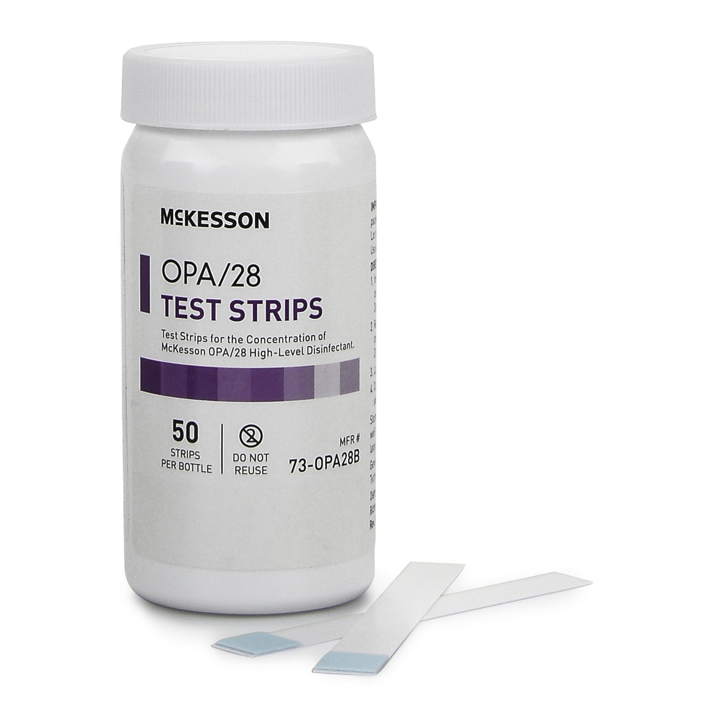McKesson OPA/28 OPA Concentration Indicator Pad 50 Test Strips Bottle Single Use (852218_BT)