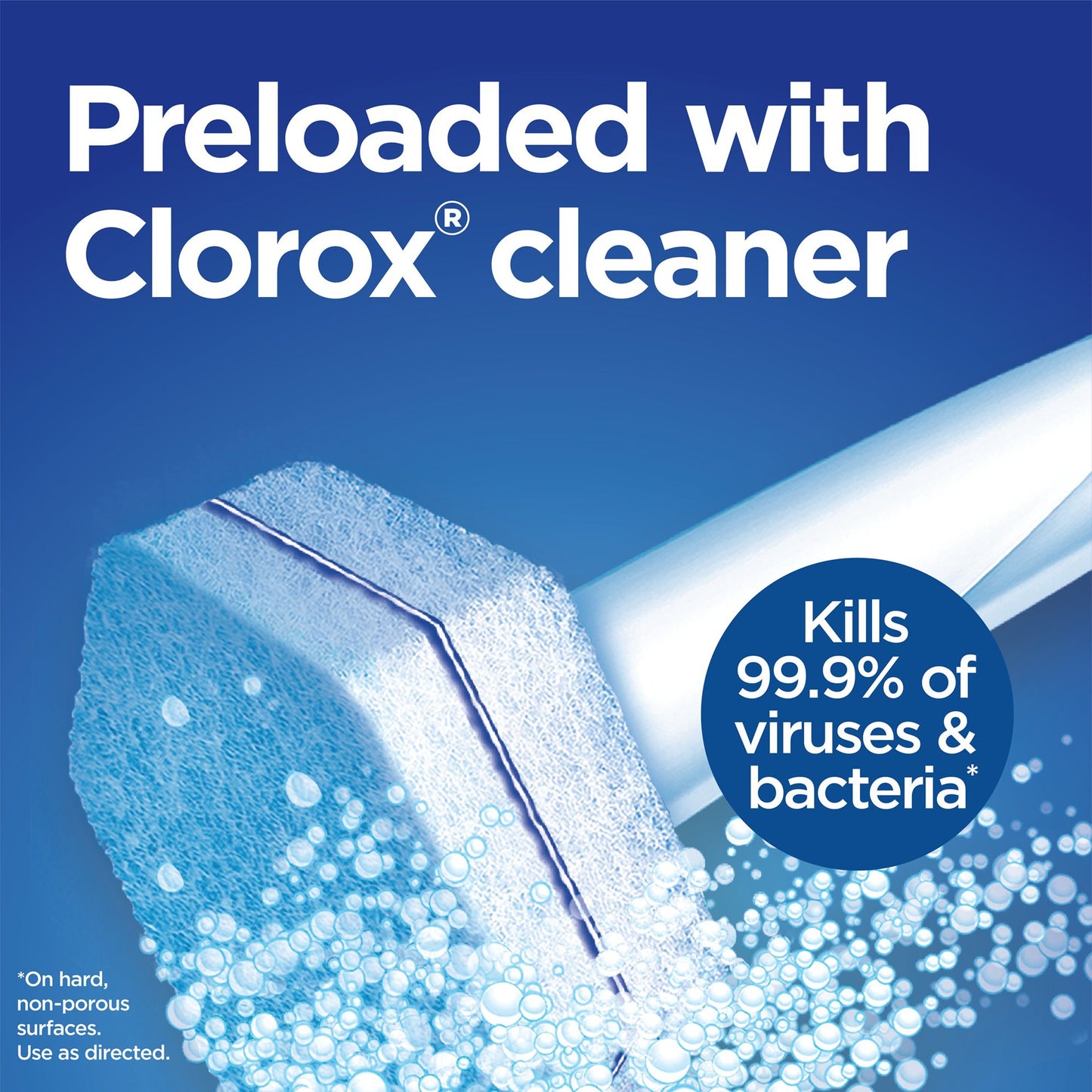 Clorox® Toilet Bowl Cleaner Disinfecting Refill Pads Blue / White, 3 Inch, Sponge Head (1217653_PK)