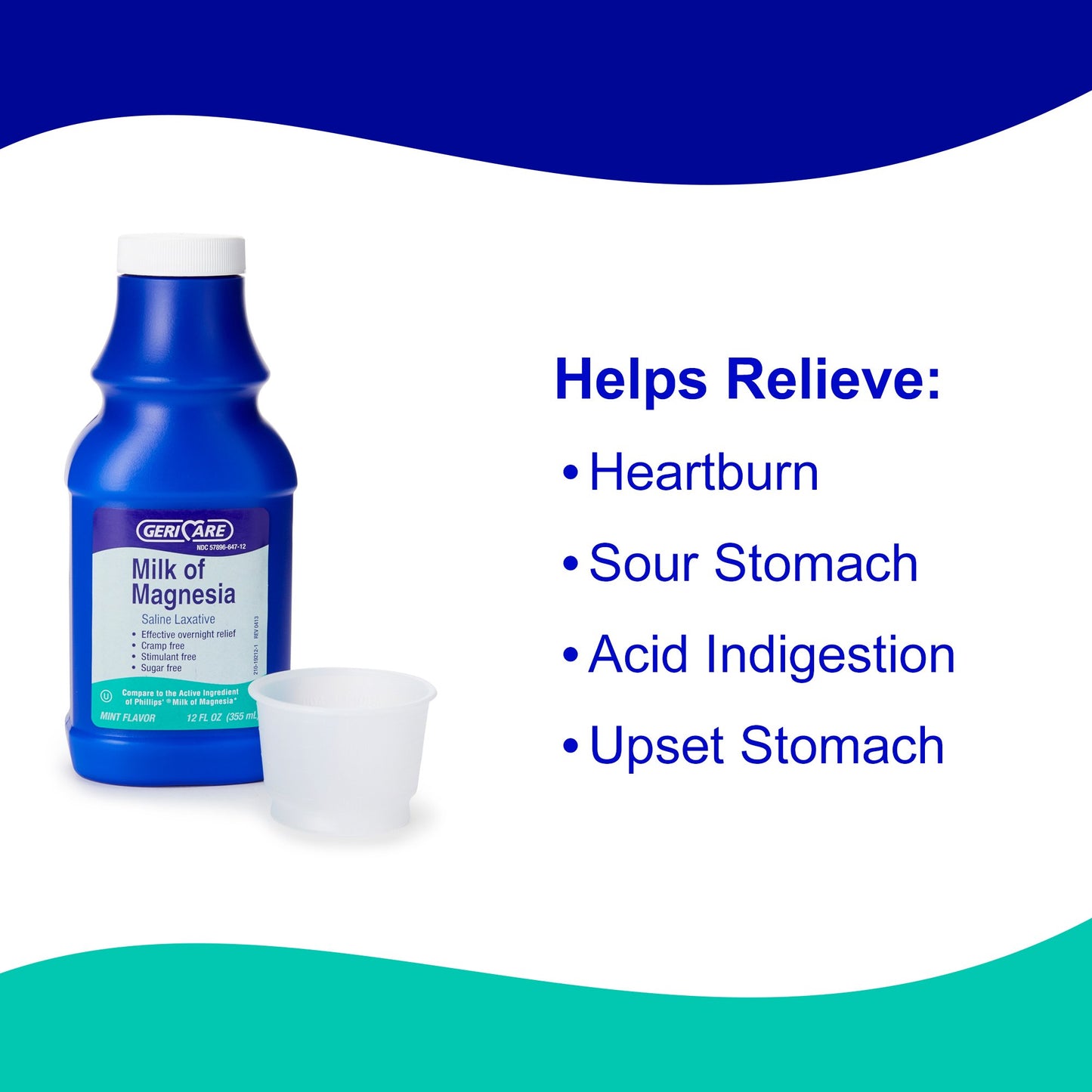 Milk of Magnesia Laxative Mint Flavor Liquid 12 oz. Magnesium Hydroxide (864441_CS)