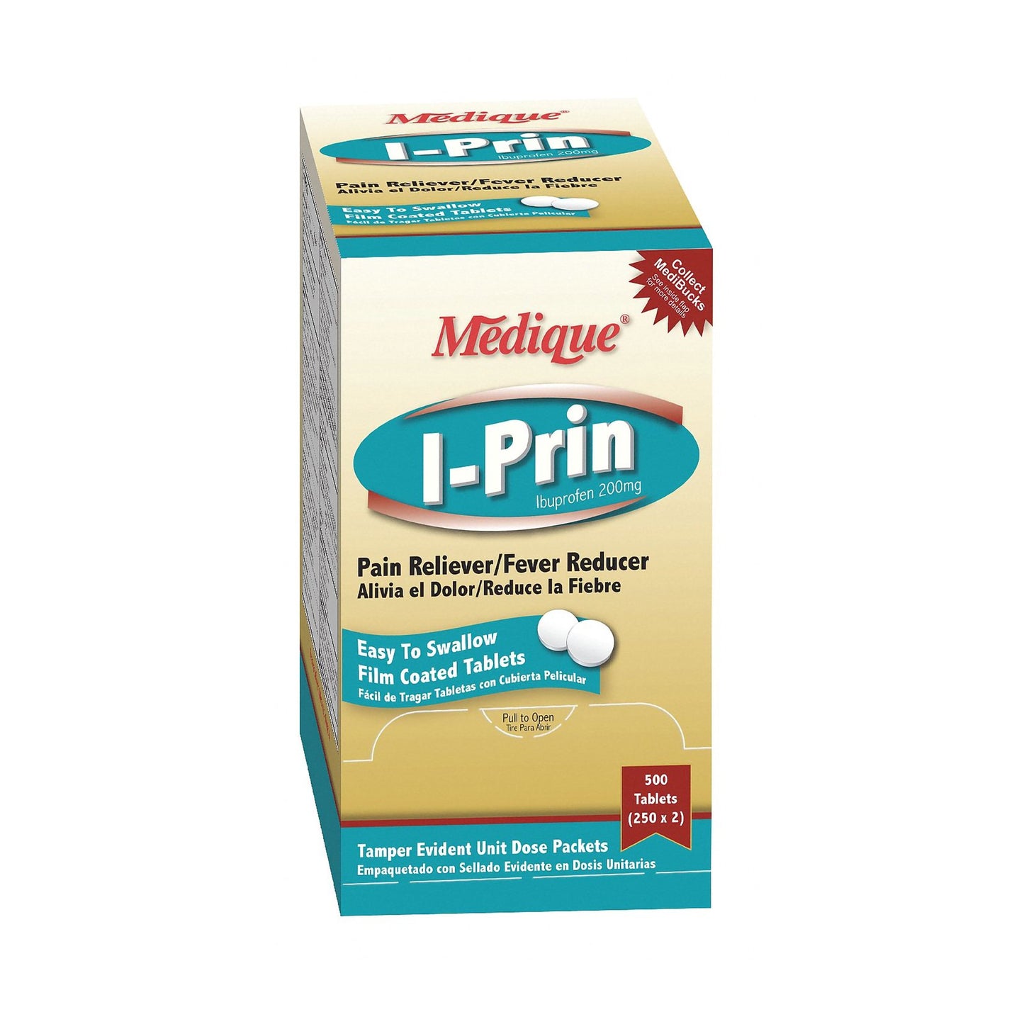 I-Prin Pain Relief 200 mg Strength Ibuprofen Tablet 250 per Box (260615_BX)