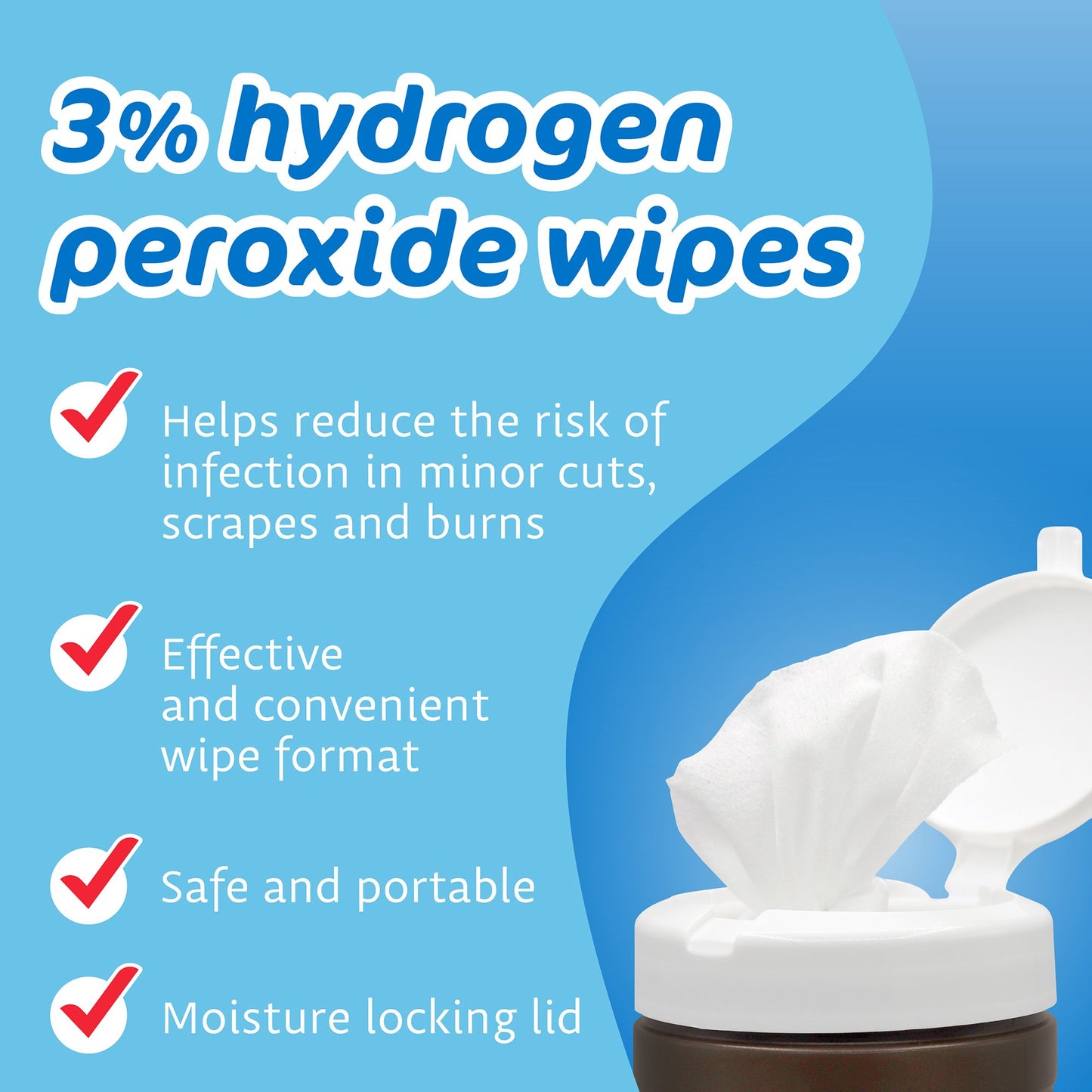 The Pharma-C Company® Antiseptic Skin Wipe Hydrogen Peroxide Towelette Canister (850602_PK)