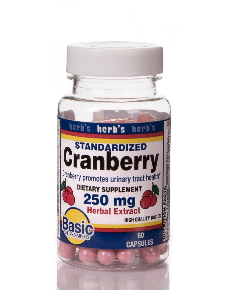 Basic Drug Dietary Supplement Cranberry Extract 250 mg - 30% Strength Capsule 60 per Bottle (995749_BT)