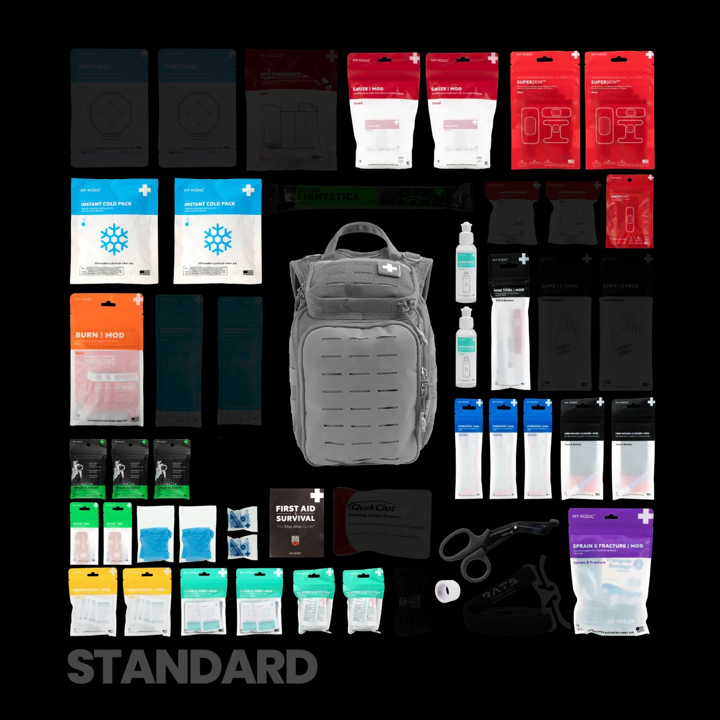 My Medic™ The MEDIC Standard First Aid Kit 10 Person Gray Standard Backpack (1242144_EA)