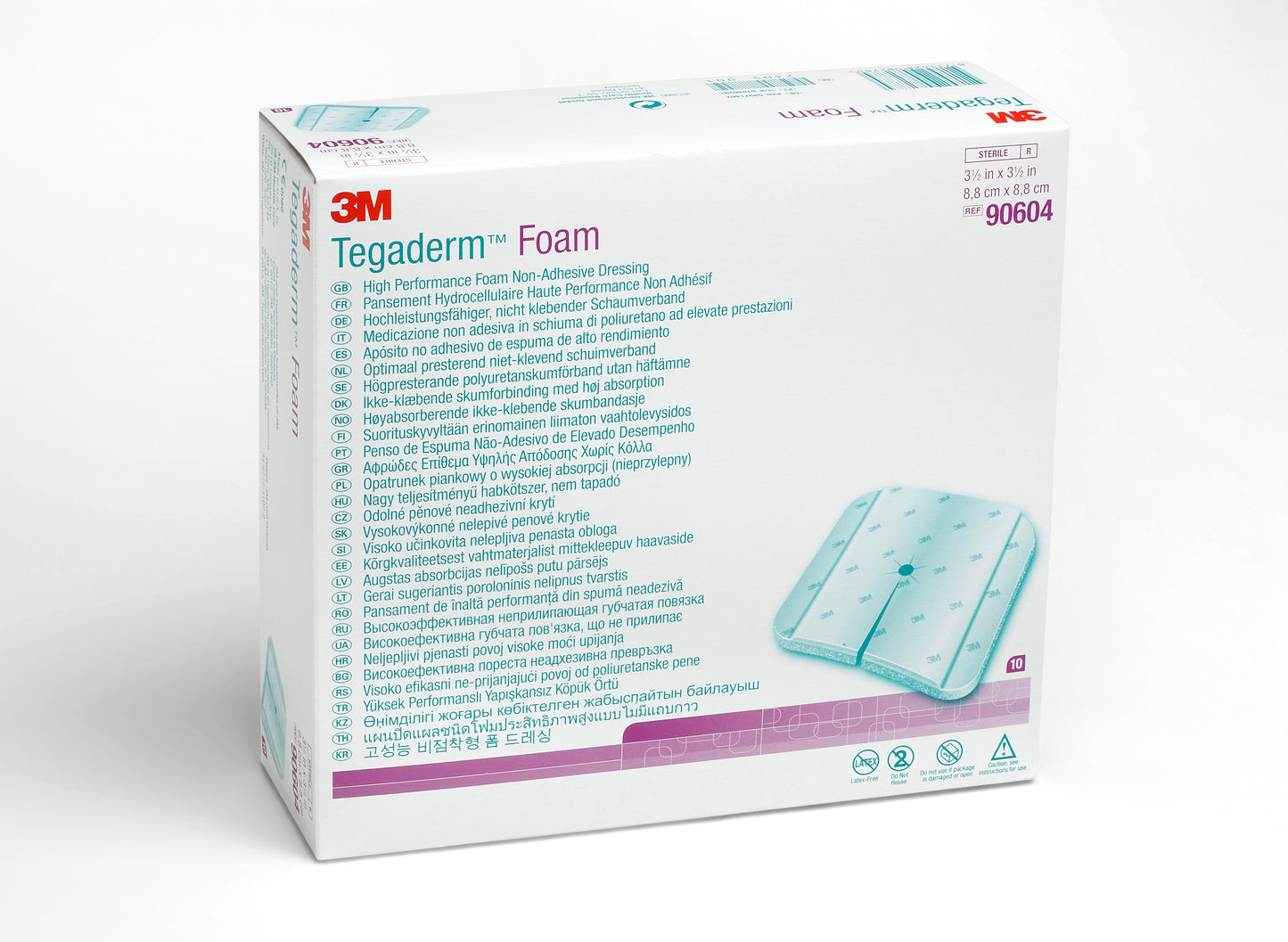 3M™ Tegaderm™ High Performance Foam Dressing 3-1/2 X 3-1/2 Inch Without Border Film Backing Nonadhesive Fenestrated Square Sterile (459162_BX)