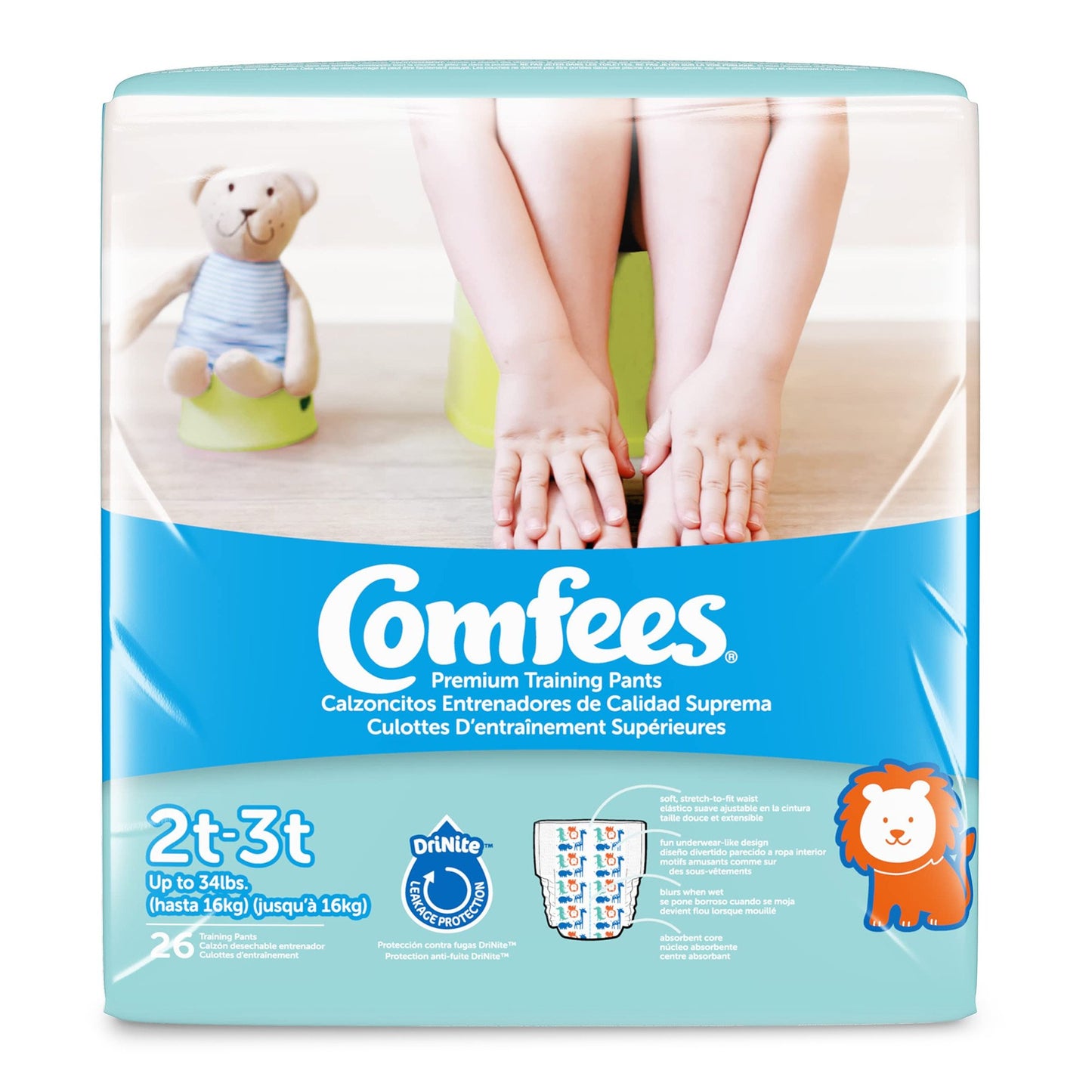 Comfees® Male Toddler Training Pants Pull On with Tear Away Seams Size 2T to 3T Disposable Moderate Absorbency (944455_CS)