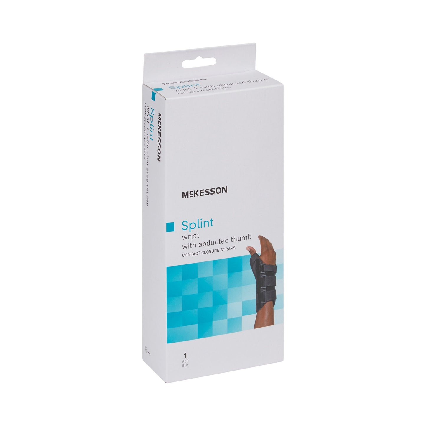 McKesson Wrist Brace with Abducted Thumb Aluminum / Foam / Spandex / Plastic Right Hand Black Large (1159142_EA)