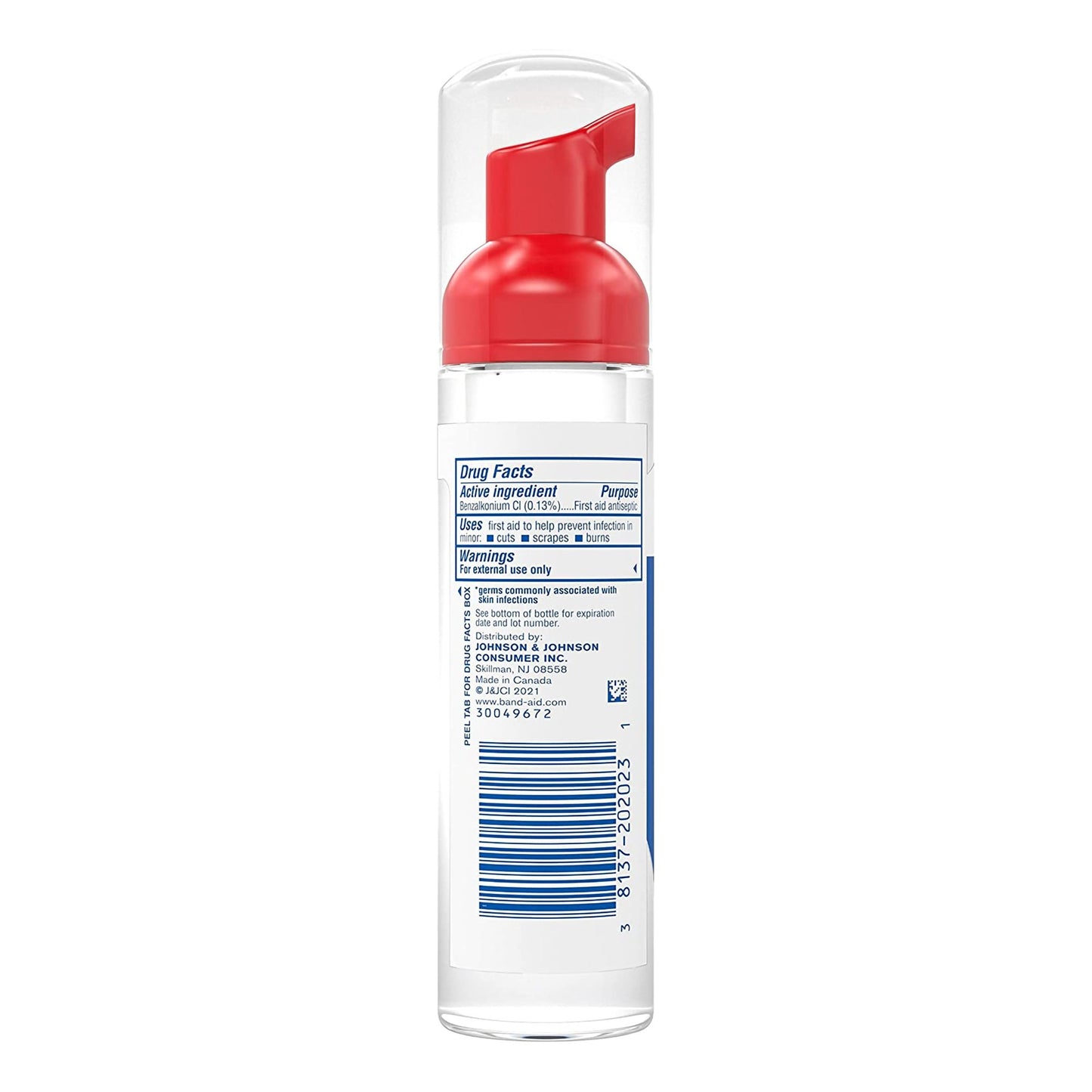 Band-Aid® Antiseptic BZK (Benzalkonium Chloride) Foaming Liquid 2.3 oz. Pump Bottle (1228820_EA)