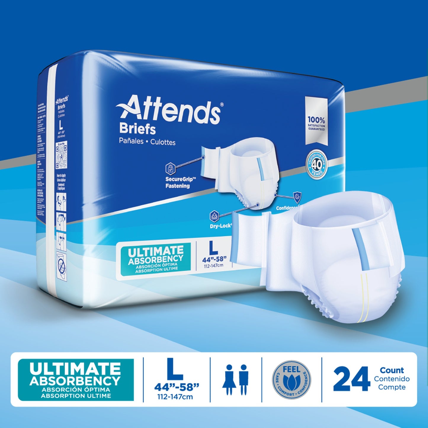 Attends® Advanced Unisex Adult Incontinence Brief Large Disposable Heavy Absorbency (950225_CS)