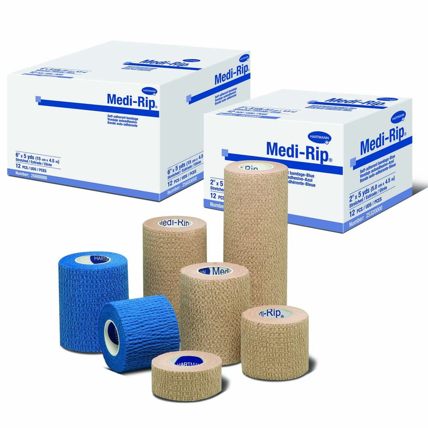 Medi-Rip® Cohesive Bandage 2 Inch X 5 Yard Self-Adherent Closure Tan NonSterile Standard Compression (443866_BX)