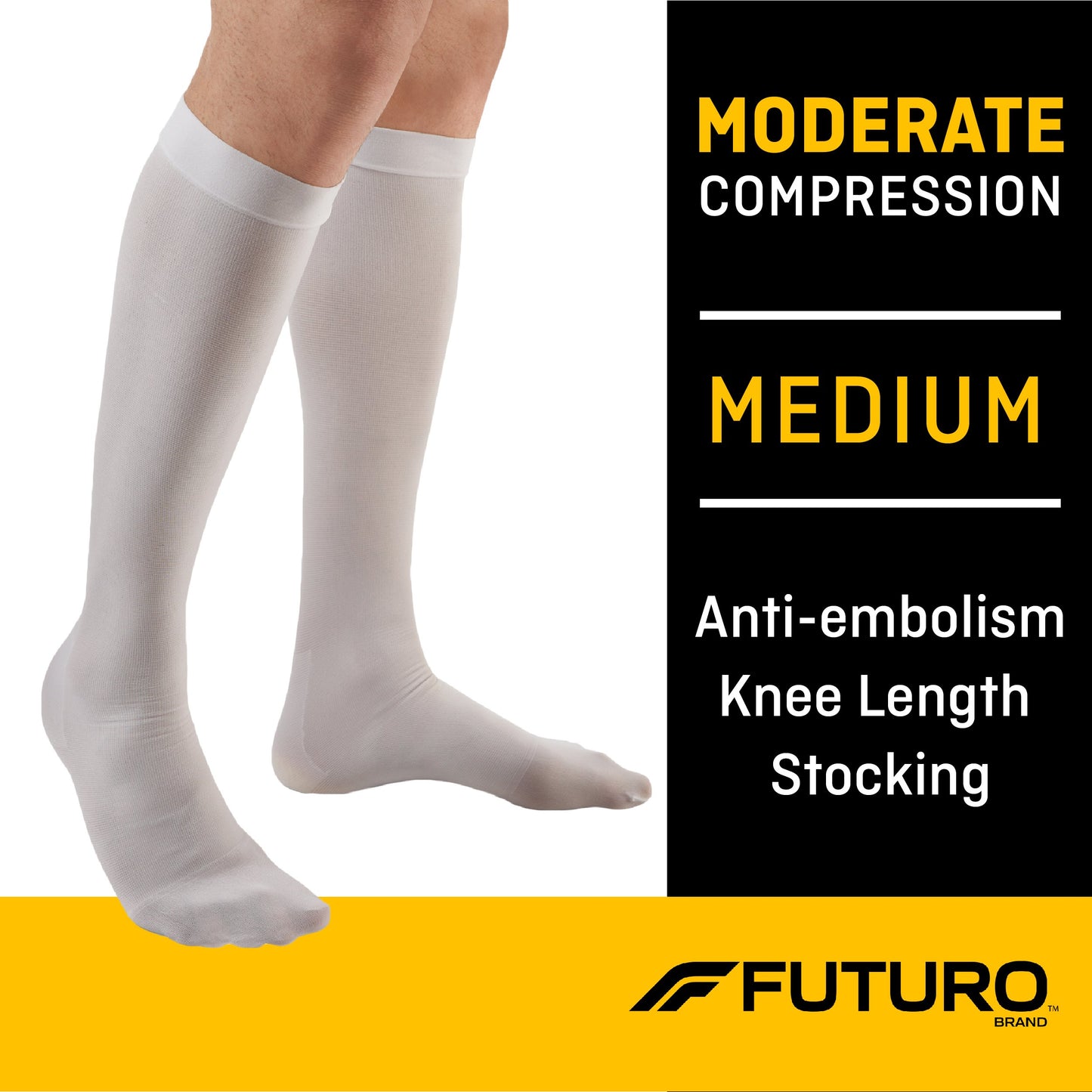 3M™ Futuro™ Anti-embolism Stocking Knee High Medium / Regular White Closed Toe (1084276_PR)
