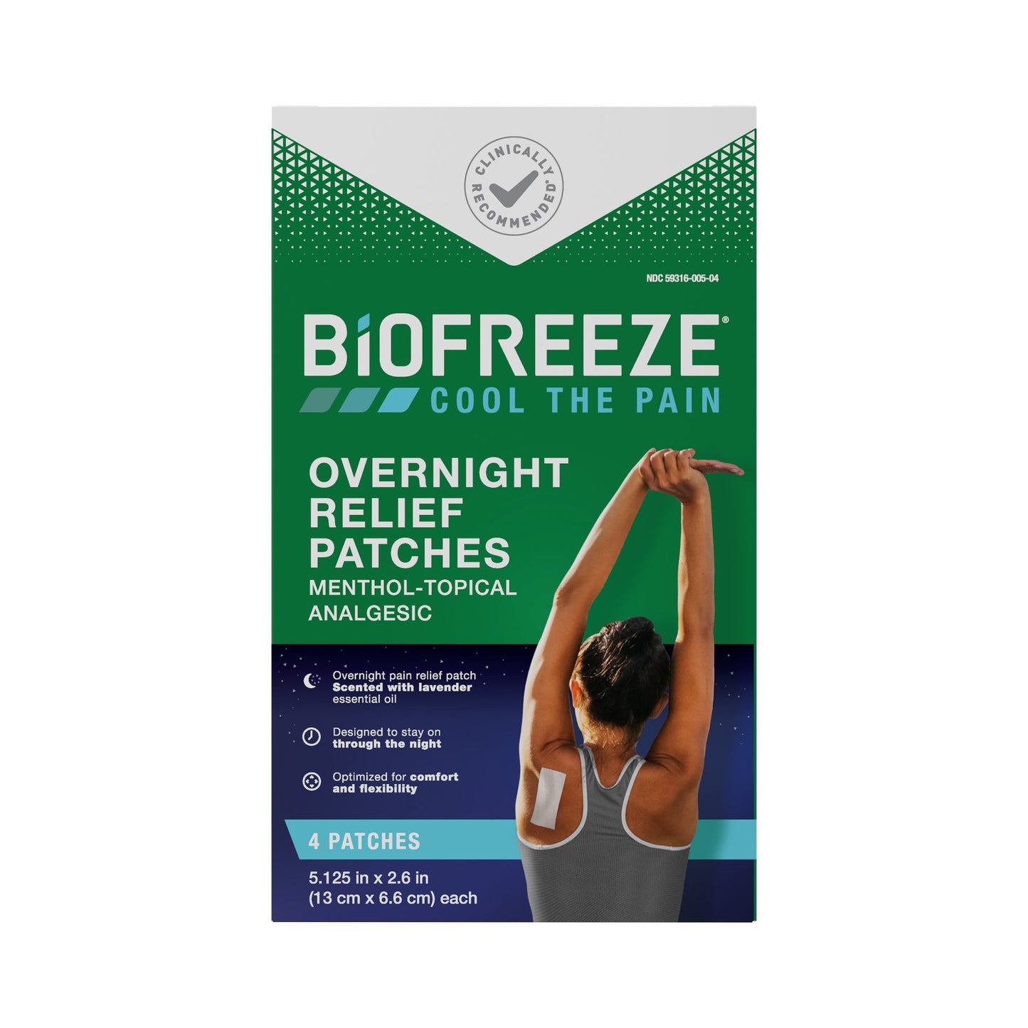 Biofreeze® Topical Pain Relief 5% Strength Menthol Patch 4 per Box (1258925_BX)