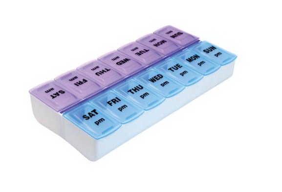 Weekly Twice-A-Day Pill Organizer Standard Size 7 Day 2 Dose (889256_EA)