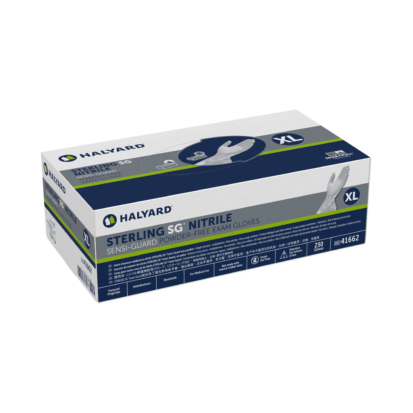 STERLING SG® Exam Glove X-Large NonSterile Nitrile Standard Cuff Length Textured Fingertips Gray Chemo Tested (981299_CS)