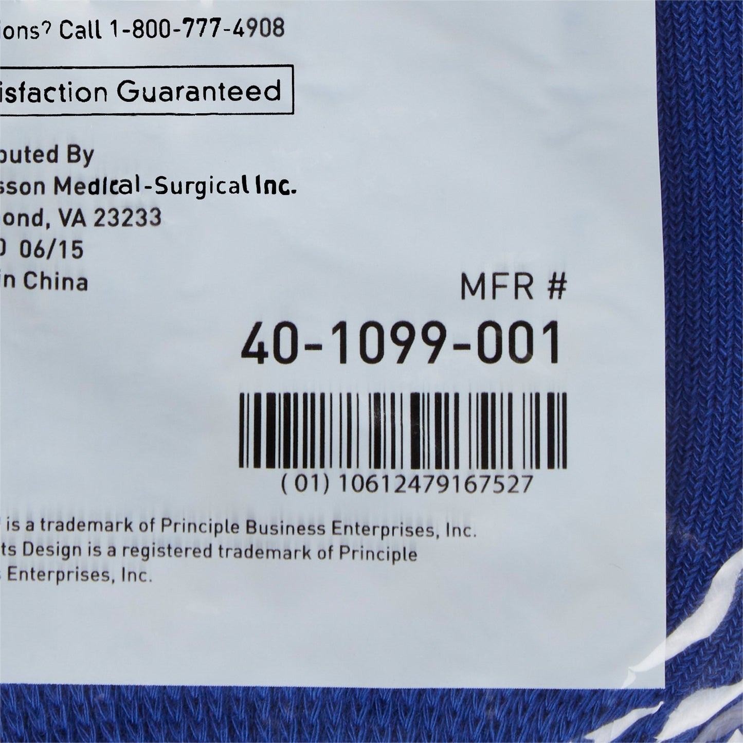 McKesson Terries™ Slipper Socks Unisex Adult Bariatric / X-Wide Double Tread Single Patient Use Royal Blue (558997_PR)