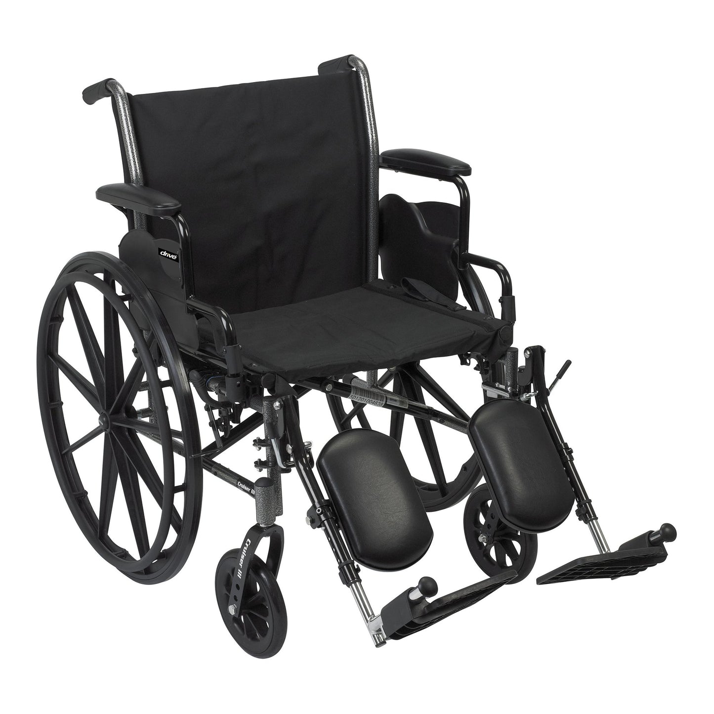 McKesson Lightweight Wheelchair Dual Axle Desk Length Arm Swing-Away Elevating Legrest Black Upholstery 20 Inch Seat Width Adult 300 lbs. Weight Capacity (1065287_EA)