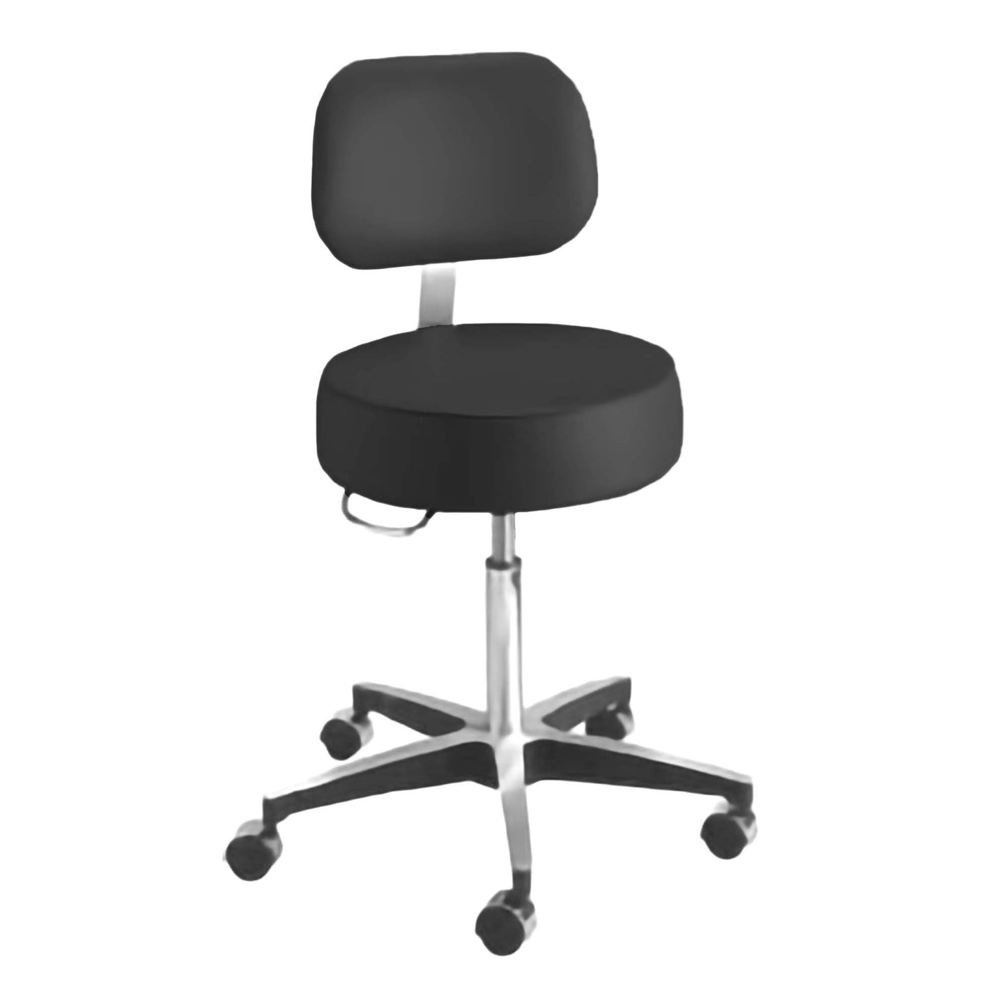McKesson Exam Stool Backrest Pneumatic Height Adjustment 5 Casters Black (407058_EA)