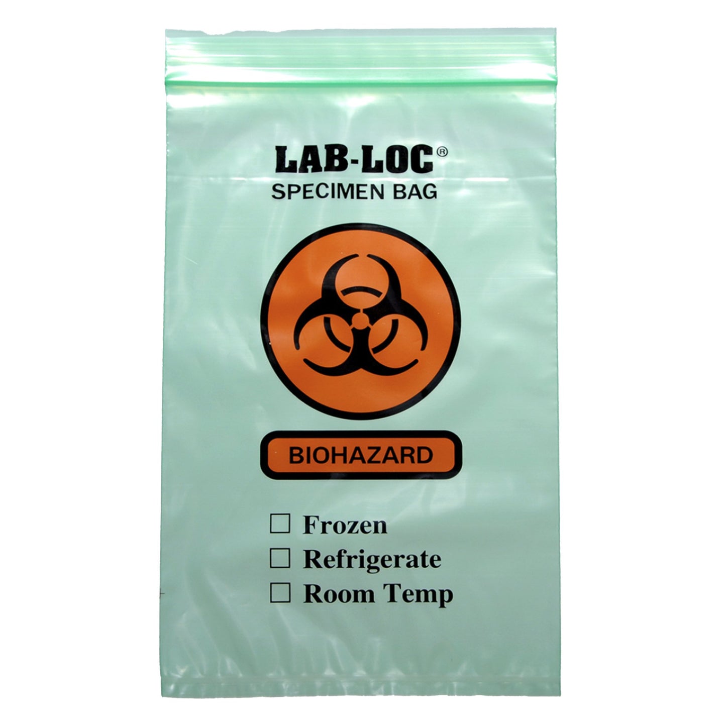 Lab-Loc® Specimen Transport Bag with Document Pouch 6 X 9 Inch Zip Closure Biohazard Symbol / Storage Instructions NonSterile (586195_PK)