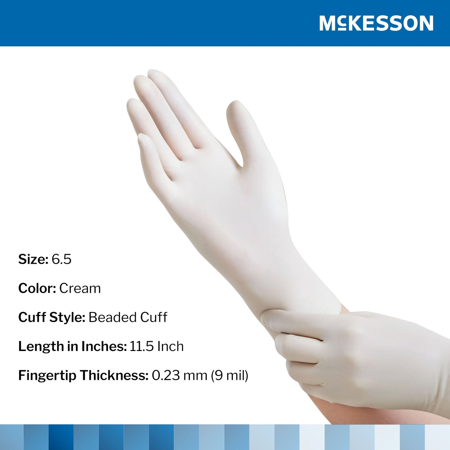McKesson Perry® Surgical Glove Size 6.5 Sterile Latex Standard Cuff Length Smooth Cream Chemo Tested (1044705_PR)