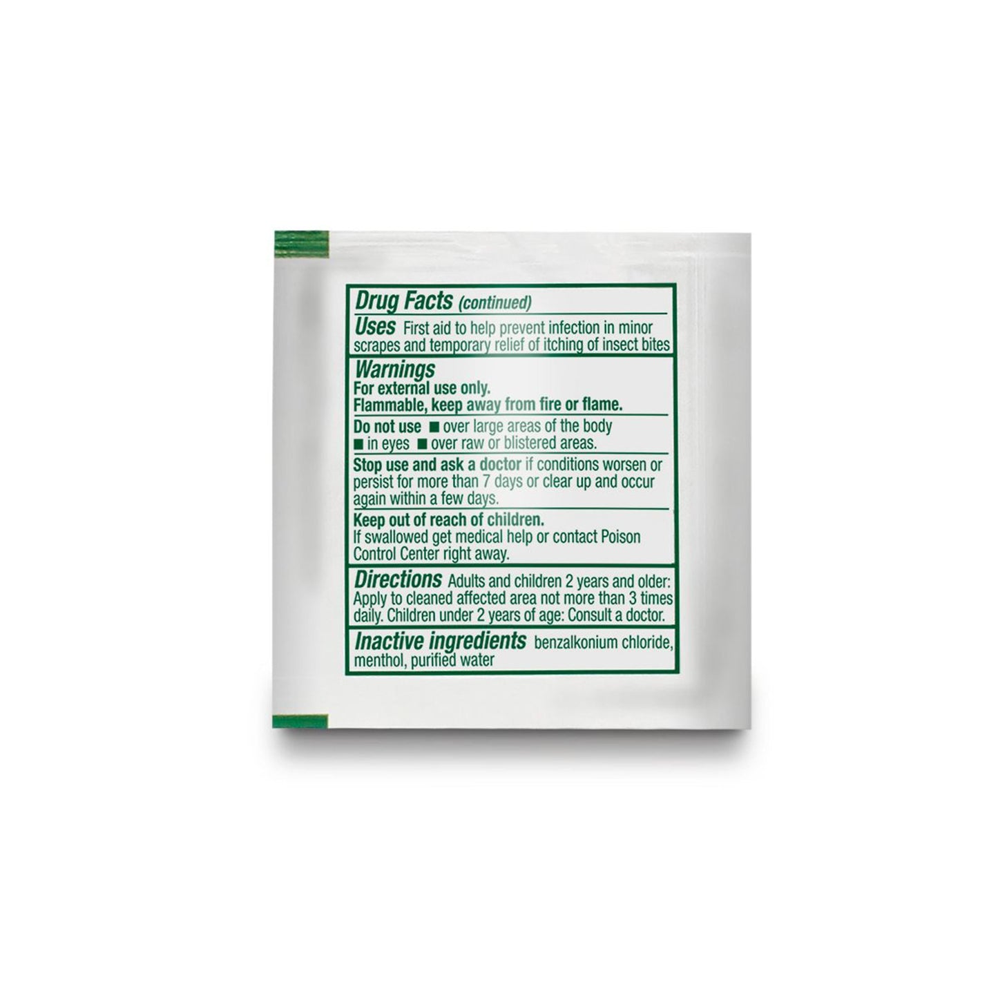 Safetec® Sting and Bite Relief Ethyl Alcohol / Lidocaine Towelette Individual Packet (996218_CS)
