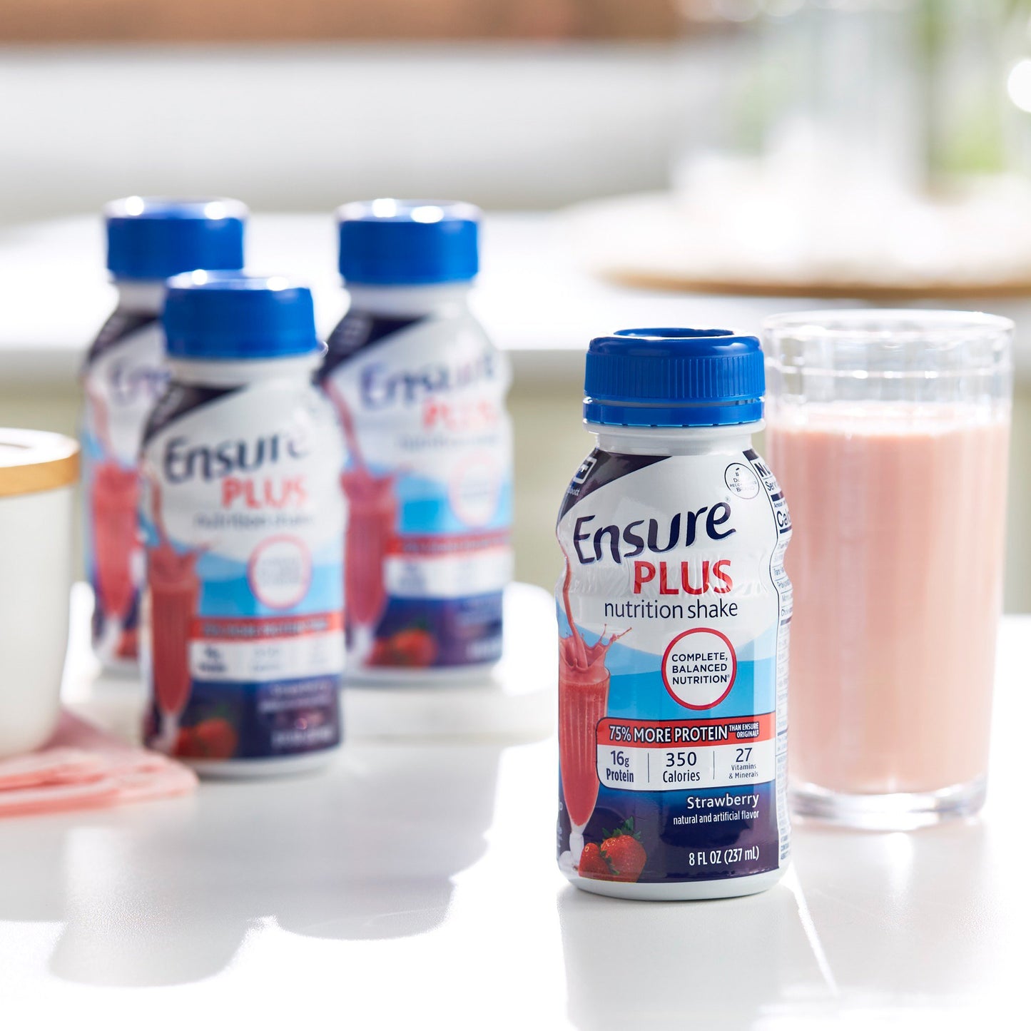 Ensure® Plus Nutrition Shake Oral Supplement Strawberry Flavor Liquid 8 oz. Bottle (649273_PK)