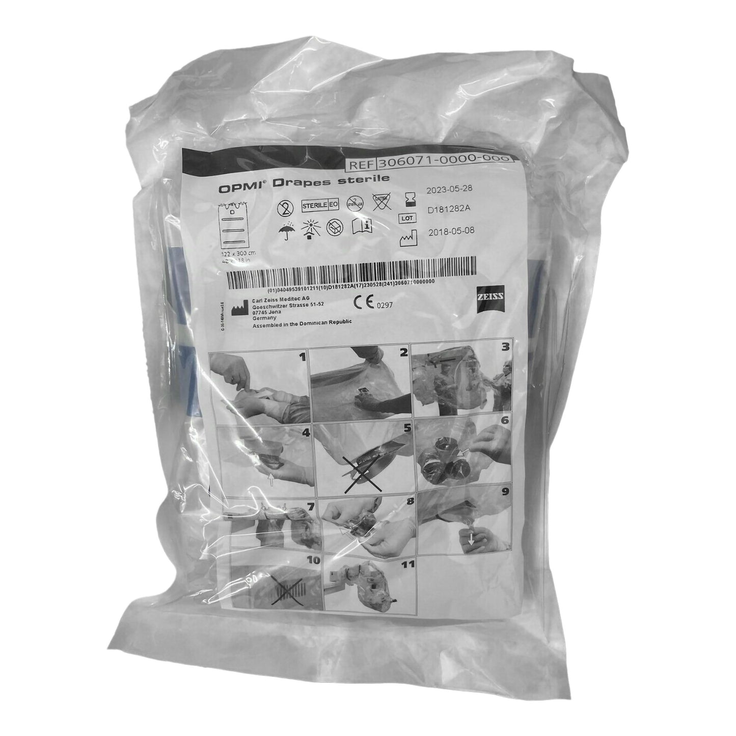 VisionGuard™ Microscope Drape 118 L X 48 W Inch For OPMI® MD/CS/11, 111, ORL, PRO magis, OPMI® Neuro, Movena, Sensera, Pro Ergo, Pentero, and VISU 140/150/160/200/210 (221316_BX)