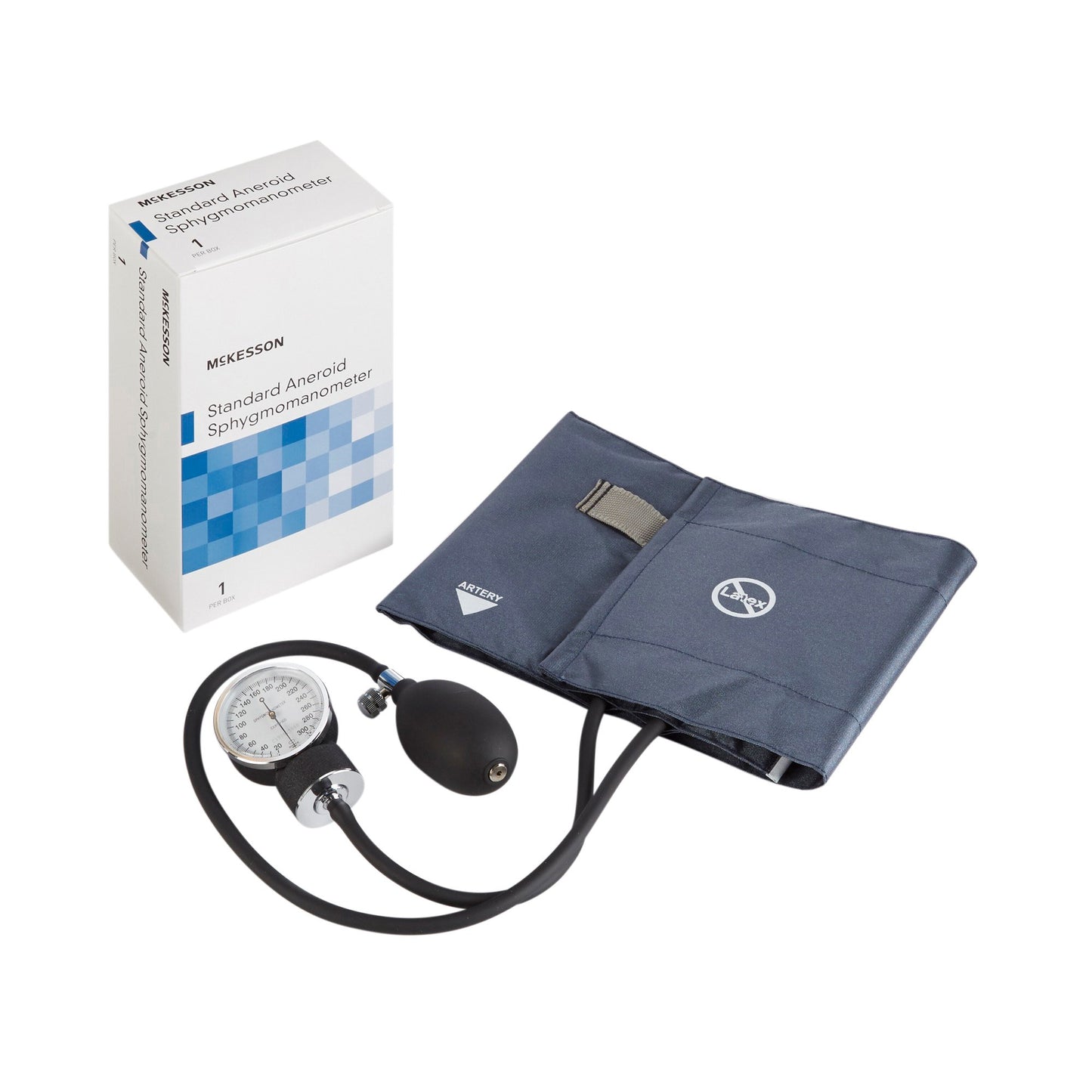 McKesson Brand Aneroid Sphygmomanometer Unit Large Adult Cuff Nylon Cuff 34 - 50 cm Pocket Aneroid (803198_BX)