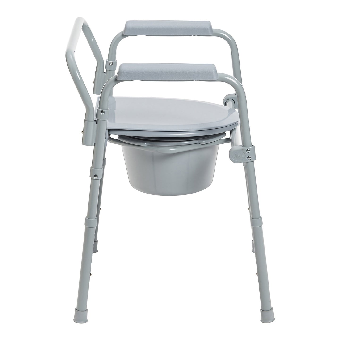 McKesson 3-in-1 Commode Chair Fixed Arms Steel Frame Back Bar 13-1/2 Inch Seat Width 350 lbs. Weight Capacity (1065228_EA)