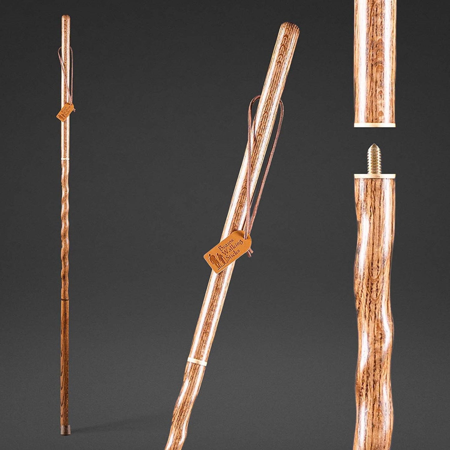 Brazos™ Twisted Traveler's Stick Walking Stick Wood 55 Inch Height Brown Oak (1229059_EA)