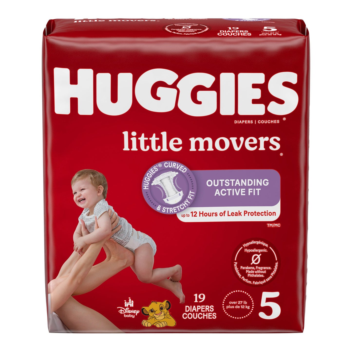 Huggies® Little Movers Unisex Baby Diaper Size 5 Disposable Moderate Absorbency (1128669_CS)