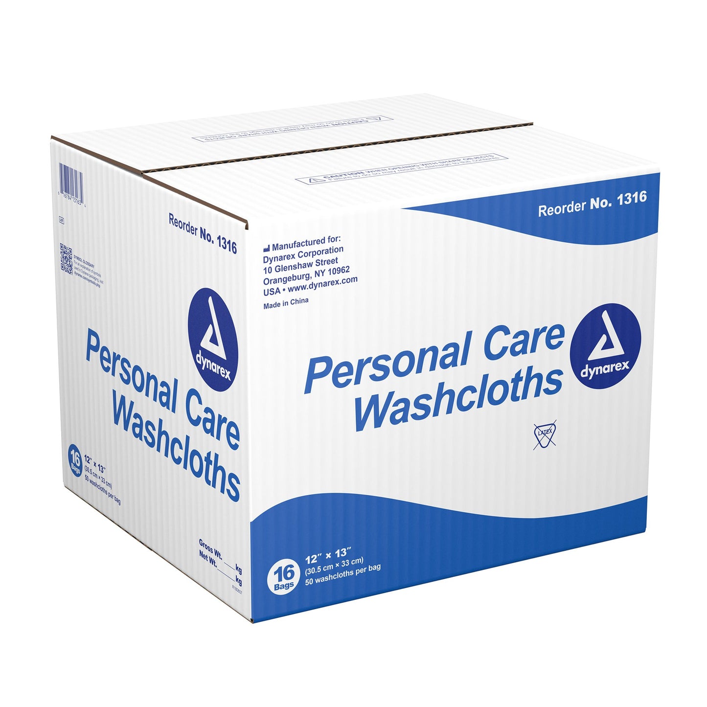 Dynarex® Washcloth 12 X 13 Inch White Disposable (826636_CS)