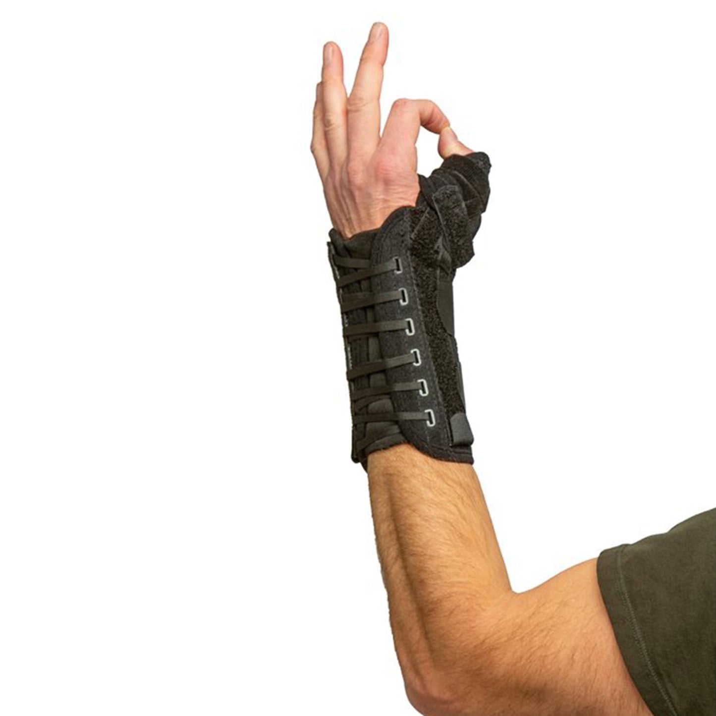 Titan Thumb™ Thumb Brace with Wrist Support Adult / Child Regular Adjustable Lacing Pulls Thumb / Wrist Black (512516_EA)