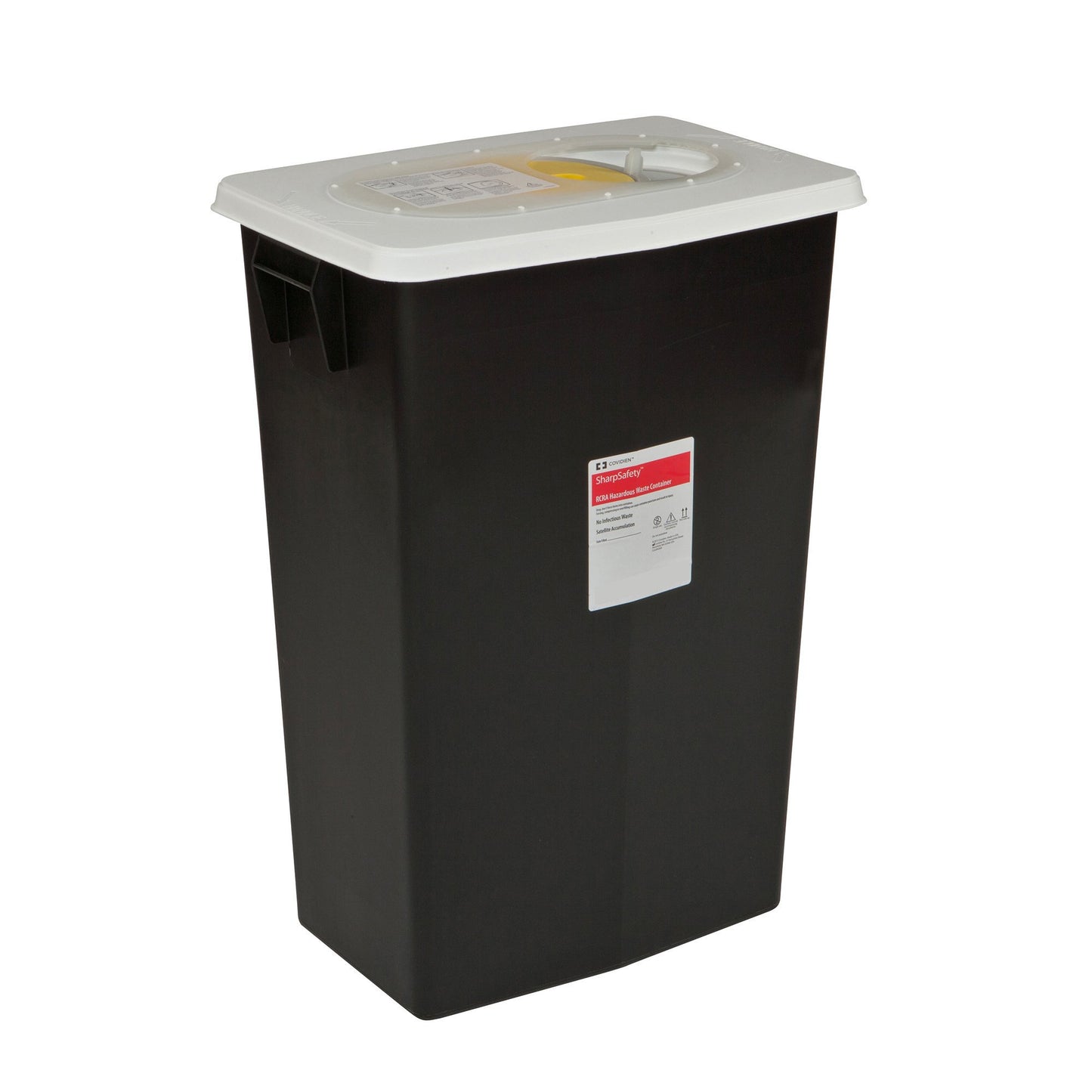 SharpSafety™ RCRA Waste Container Black Base 17-3/4 H X 11 D X 15-1/2 W Inch Vertical Entry 8 Gallon (514204_EA)