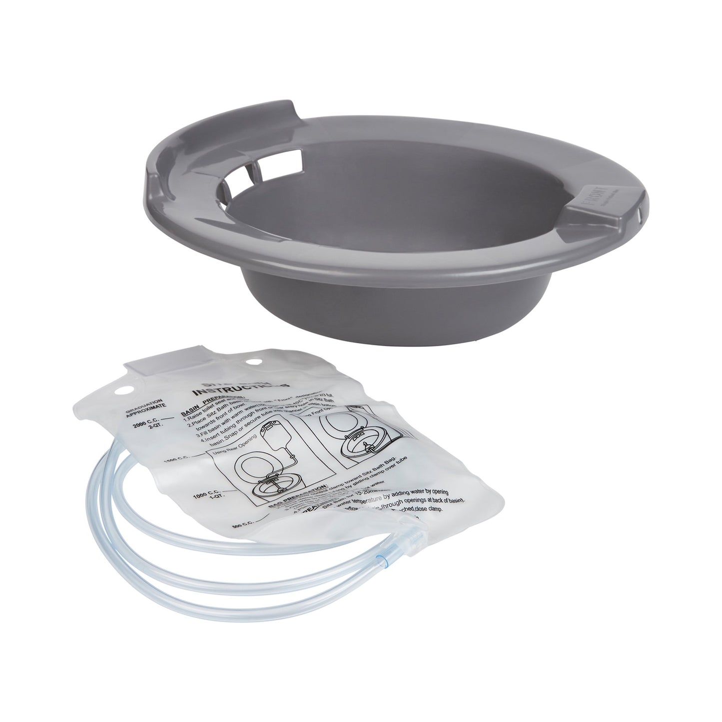 McKesson Sitz Bath Round Graphite Plastic 2000 mL Bag Graduated, 500 mL Increments up to 2000 mL (1028137_EA)
