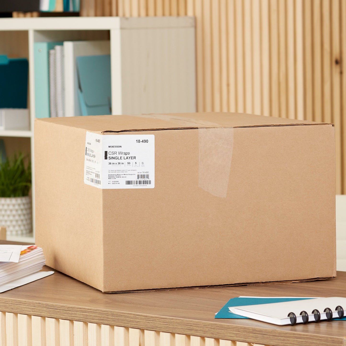 McKesson Sterilization Wrap Blue 36 X 36 Inch Single Layer Cellulose Steam / EO Gas (1156175_CS)