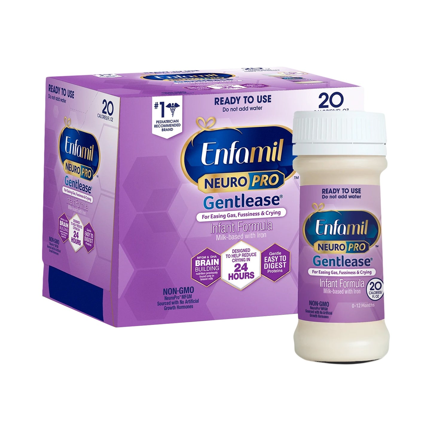 Enfamil NeuroPro™ Gentlease® Infant Formula Unflavored 2 oz. Bottle Liquid Milk-Based Crying / Spitup (1118214_EA)