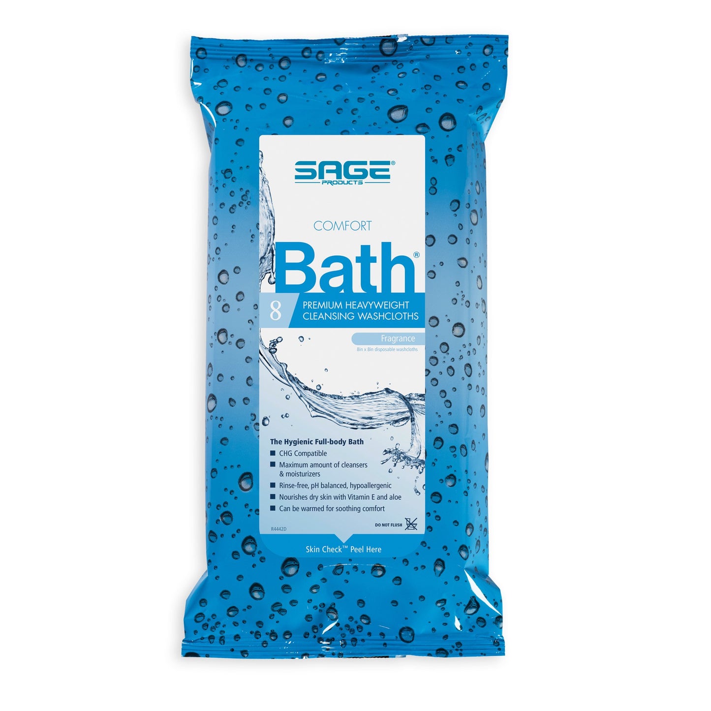 Comfort Bath® Premium Heavyweight Rinse-Free Bath Wipe Soft Pack Scented 8 Count (332490_CS)
