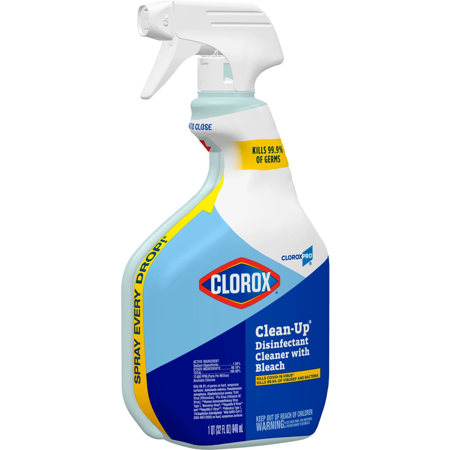 CloroxPro™ Clorox® Clean-Up® with Bleach Surface Disinfectant Cleaner Germicidal Trigger Spray Liquid 32 oz. Bottle Chlorine Scent NonSterile (761441_CS)