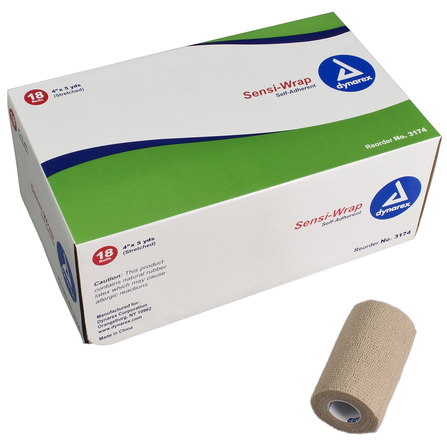 Sensi-Wrap Cohesive Bandage 4 Inch X 5 Yard Self-Adherent Closure Tan NonSterile Standard Compression (575252_EA)