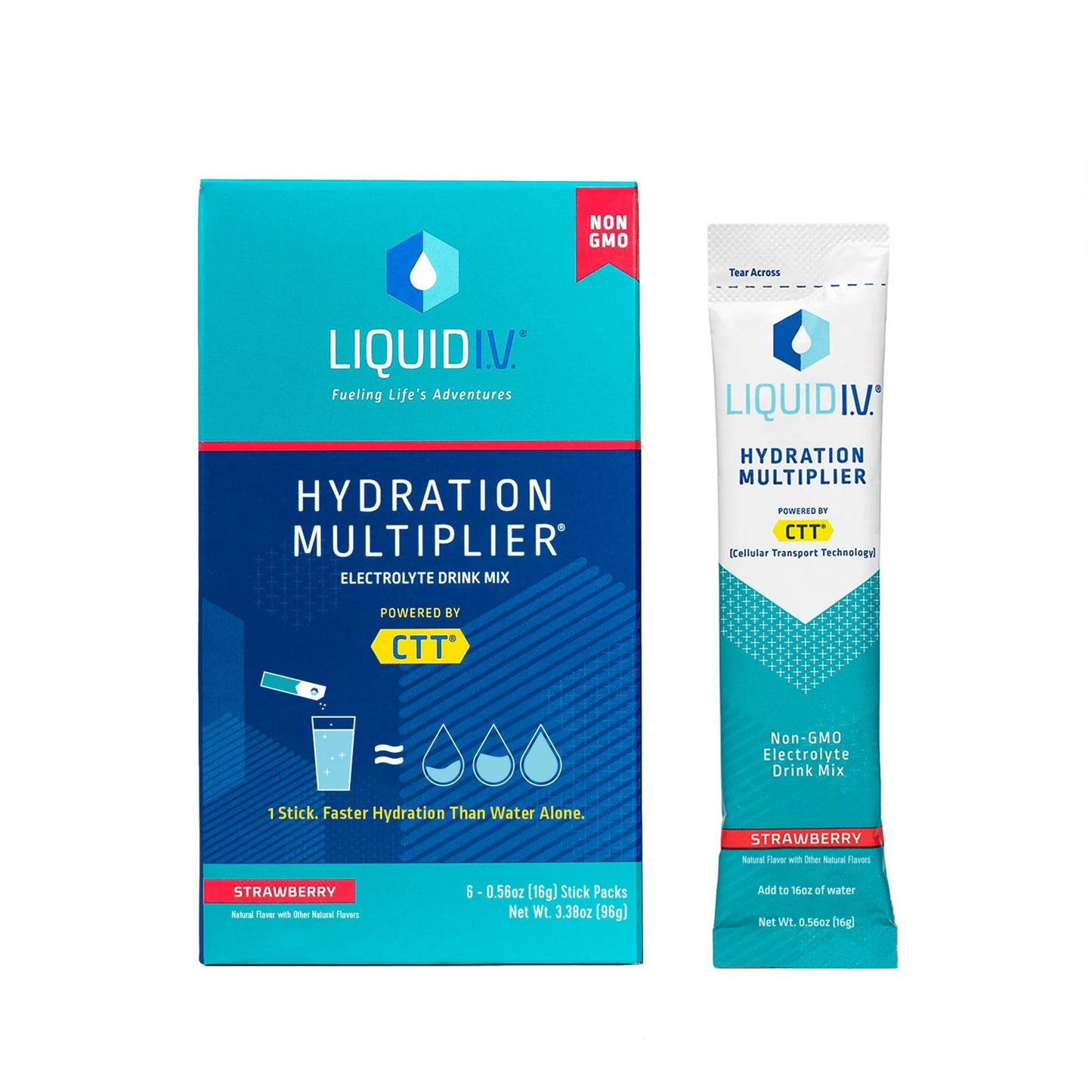 Liquid I.V.® Hydration Multiplier® Oral Electrolyte Solution Strawberry Flavor 0.56 oz. Electrolyte (1220424_BX)