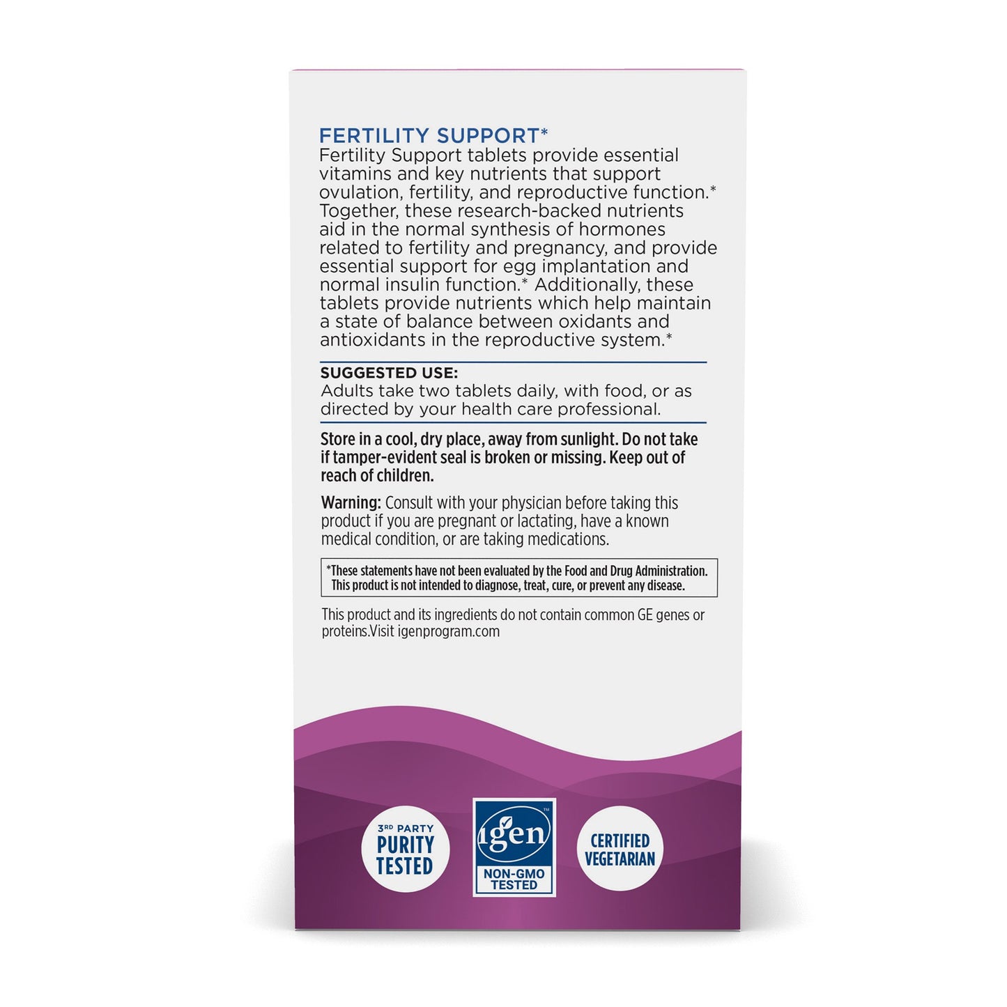 Nordic Naturals® Fertility Support Dietary Supplement Inositol 1100 mg Strength Tablet 60 per Bottle (1264952_BT)