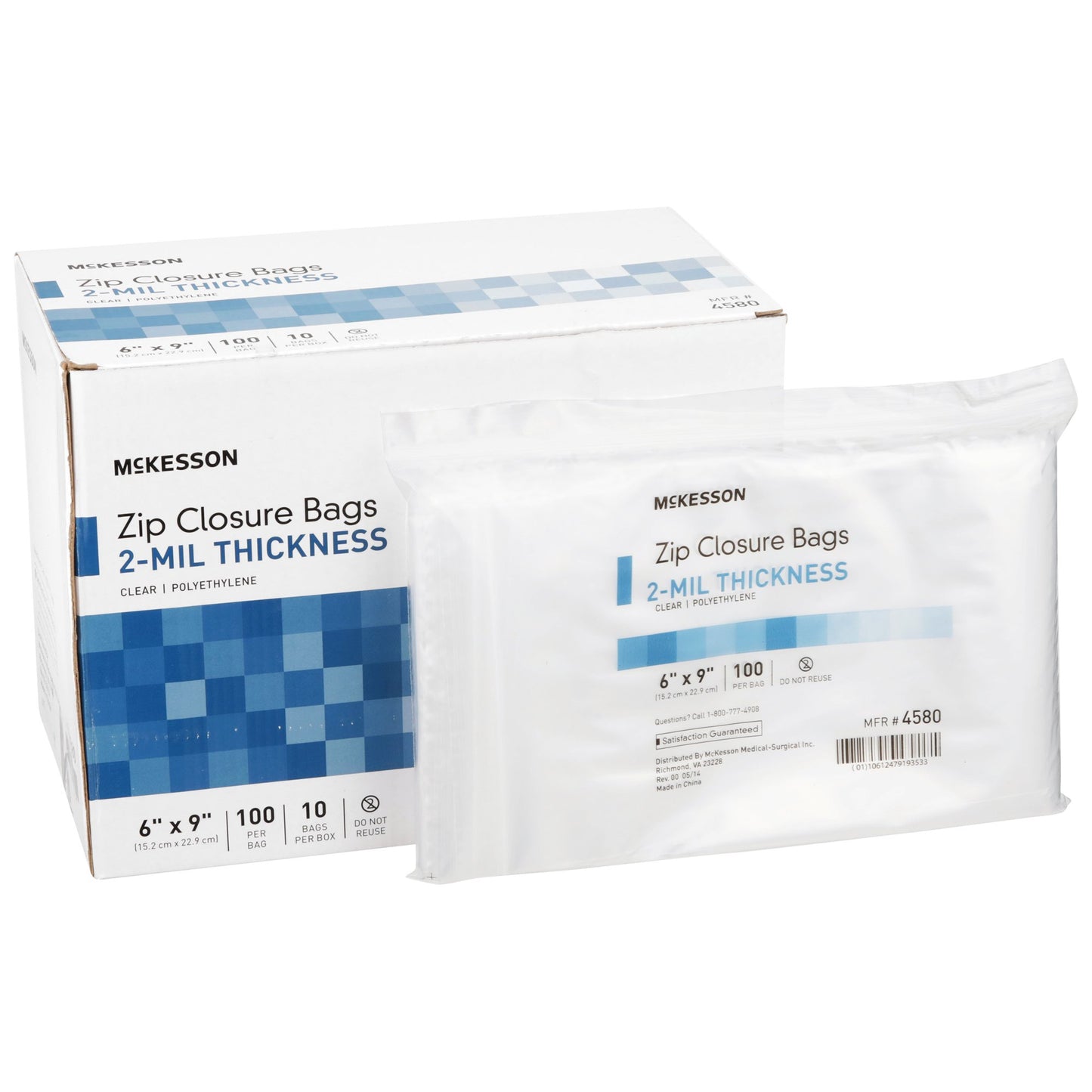 McKesson Reclosable Bag 6 X 9 Inch Polyethylene Clear Zipper Closure (911643_CS)